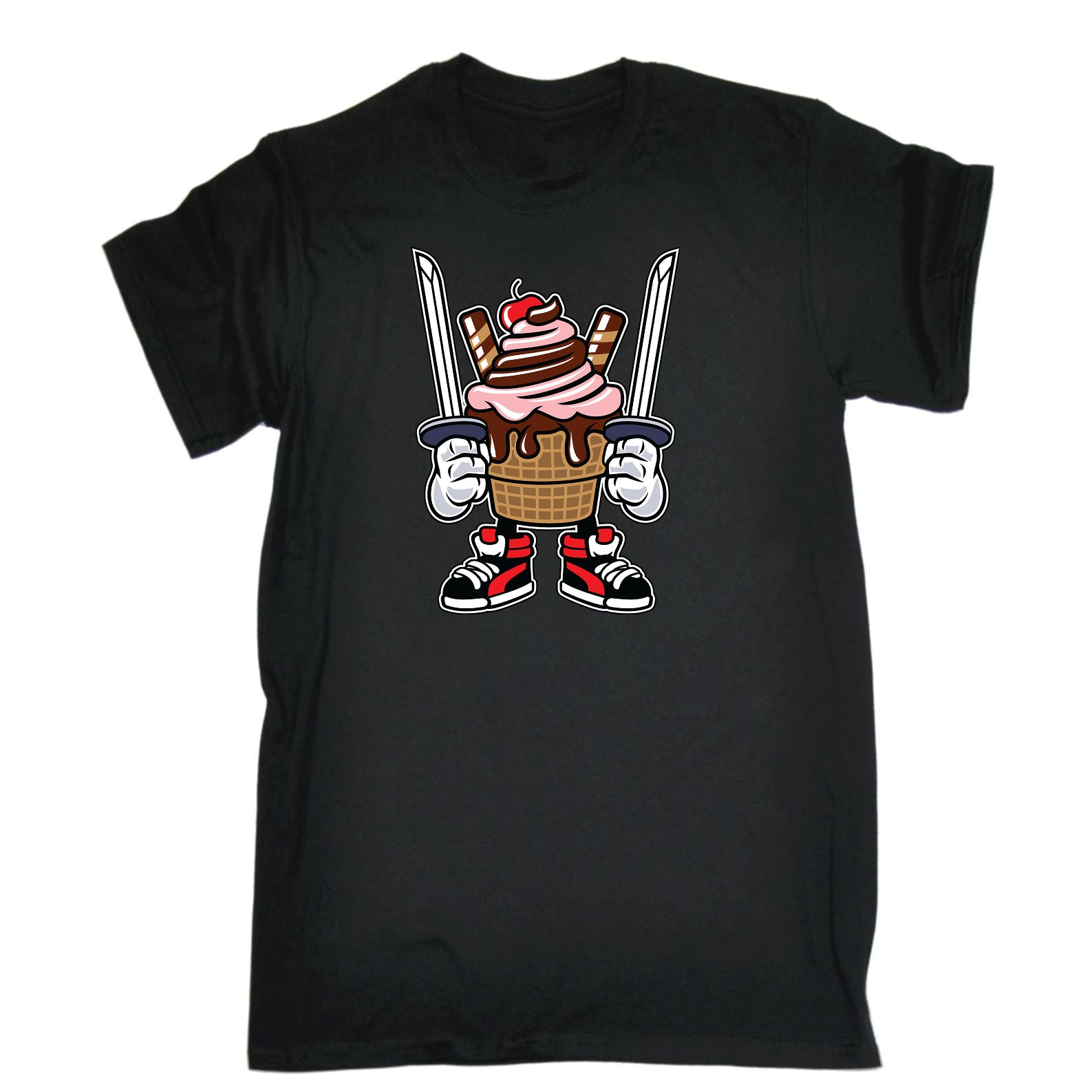 Ice Cream Ninja Cartoon - Mens Funny T-Shirt Tshirts