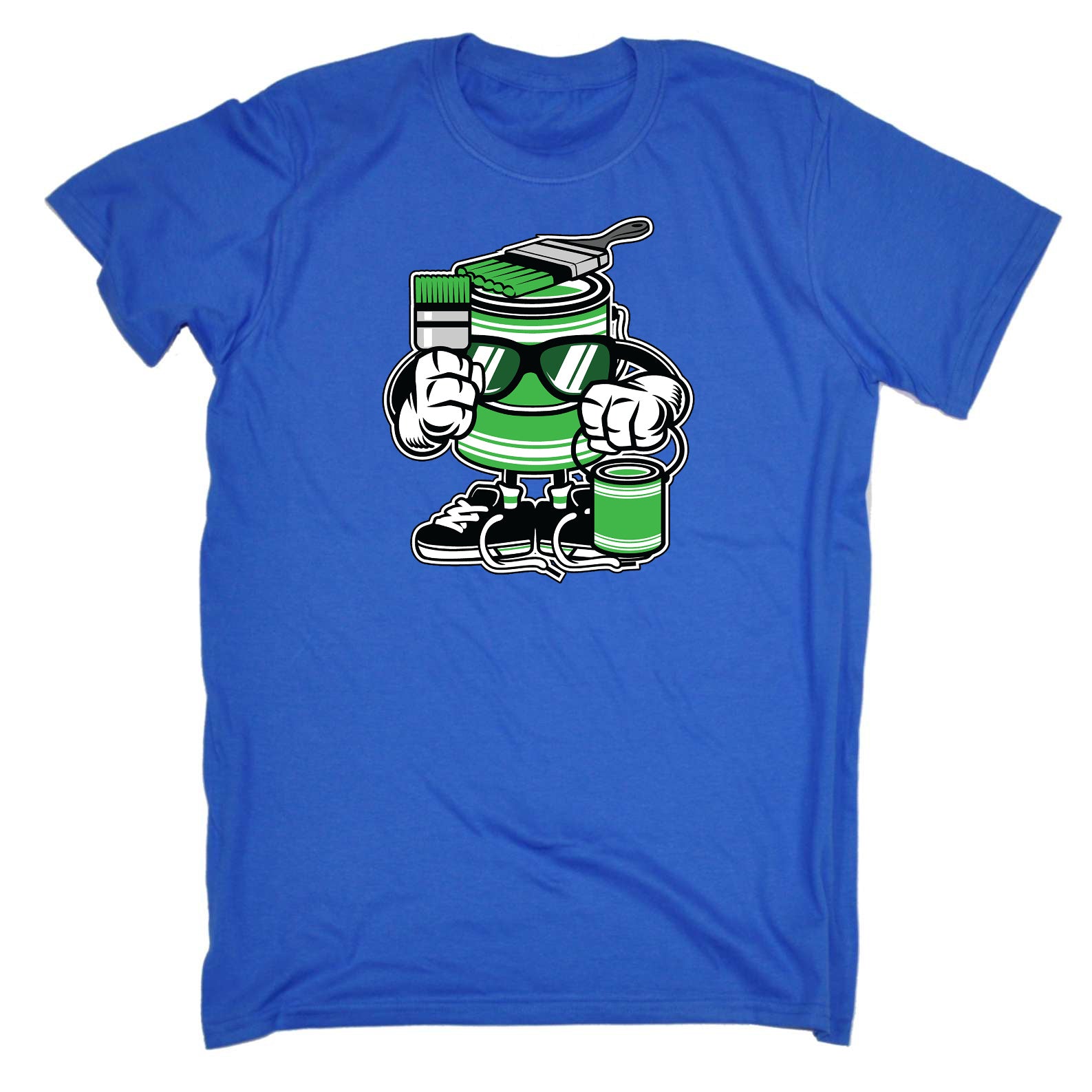 Lets Paint Cool Cartoon Painter Retro - Mens Funny T-Shirt Tshirts