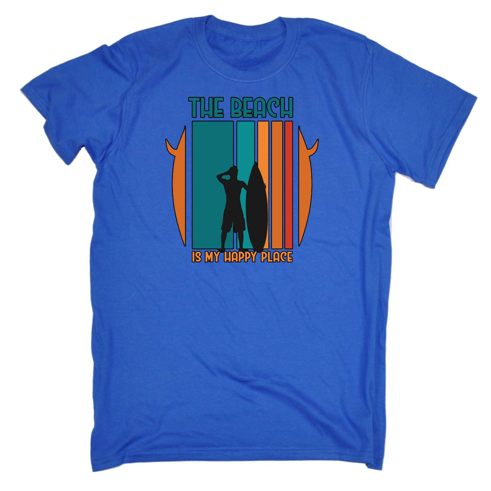 The Beach Is My Happyplace Surf Surfing - Mens Funny T-Shirt Tshirts