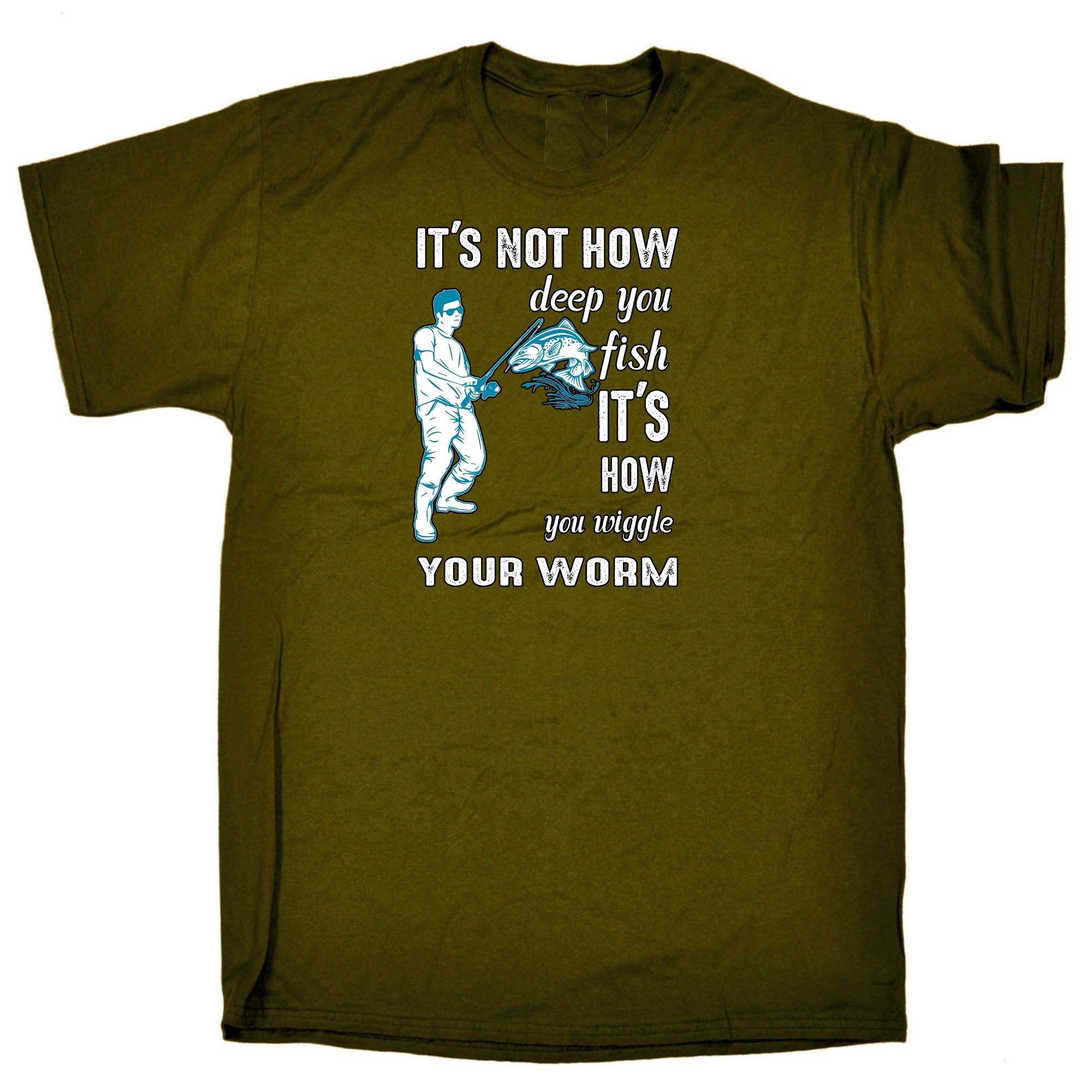 Its Not How Deep You Fish Wiggle Worm Fishing Angling - Mens Funny T-Shirt Tshirts
