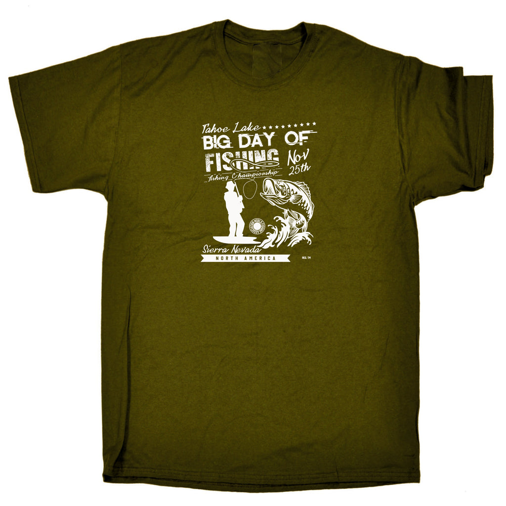 Tahoe Lake Big Day Of Fishing Fish Angling - Mens Funny T-Shirt Tshirts