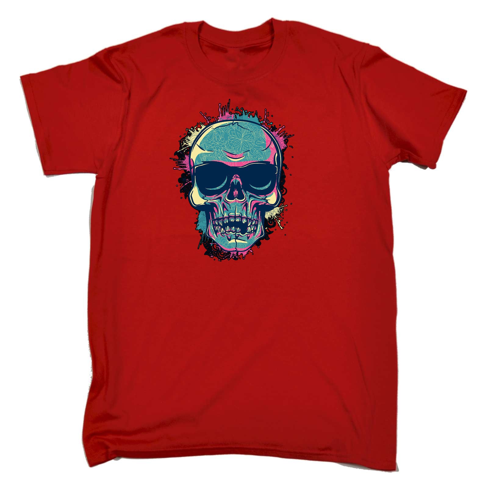 Retro Skull - Mens Funny T-Shirt Tshirts