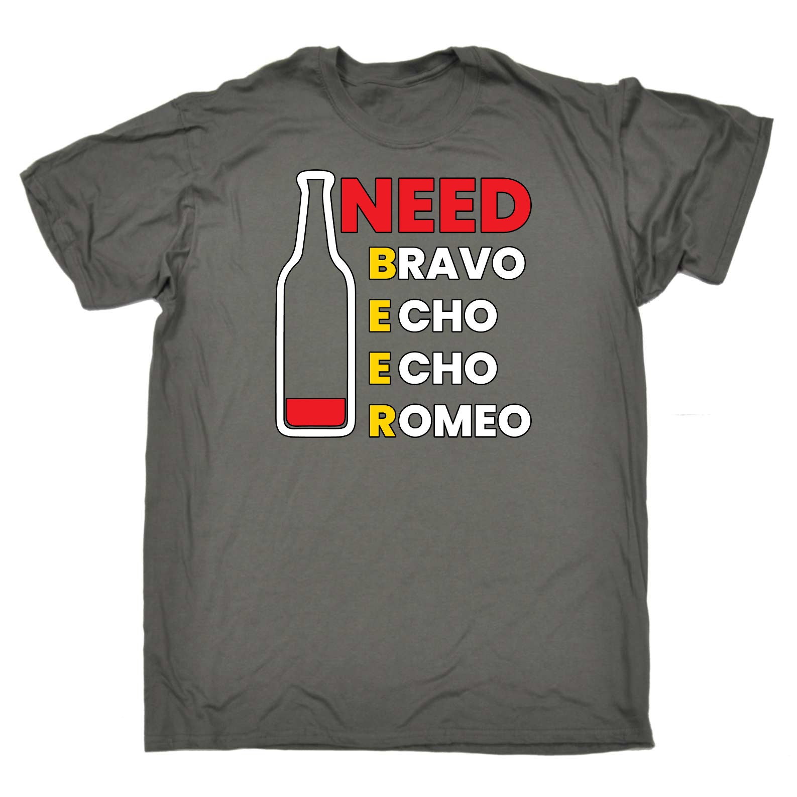 Need Beer Bravo Echo Alcohol - Mens Funny T-Shirt Tshirts