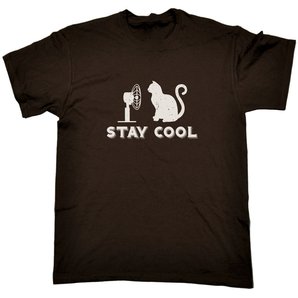 Stay Cool Cat Fan Kitten Pussy Cats - Mens Funny T-Shirt Tshirts