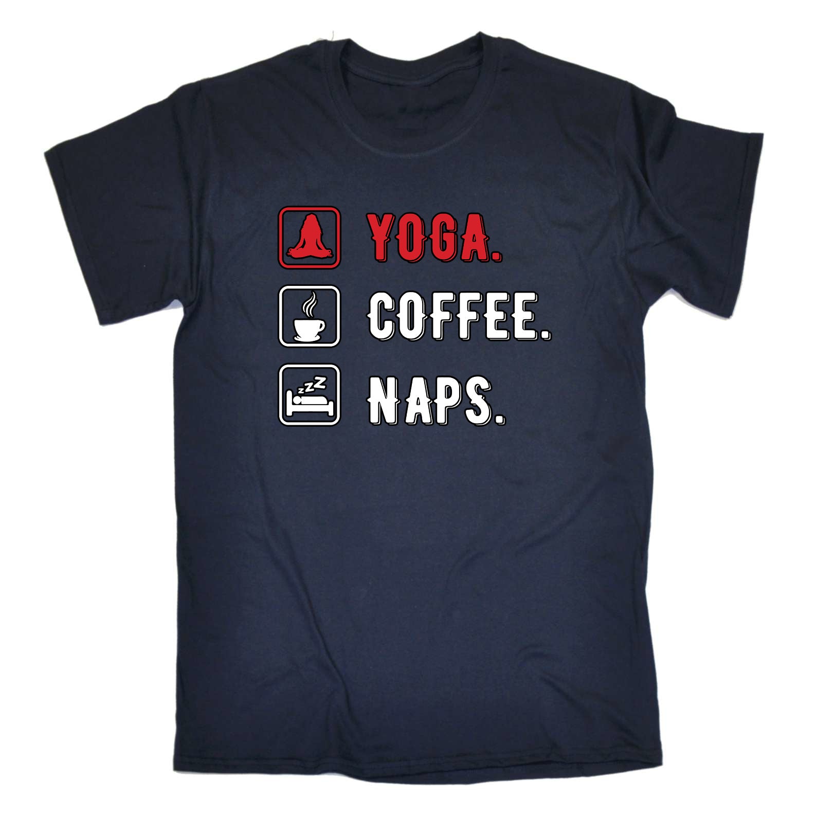 Yoga Coffee Naps - Mens Funny T-Shirt Tshirts