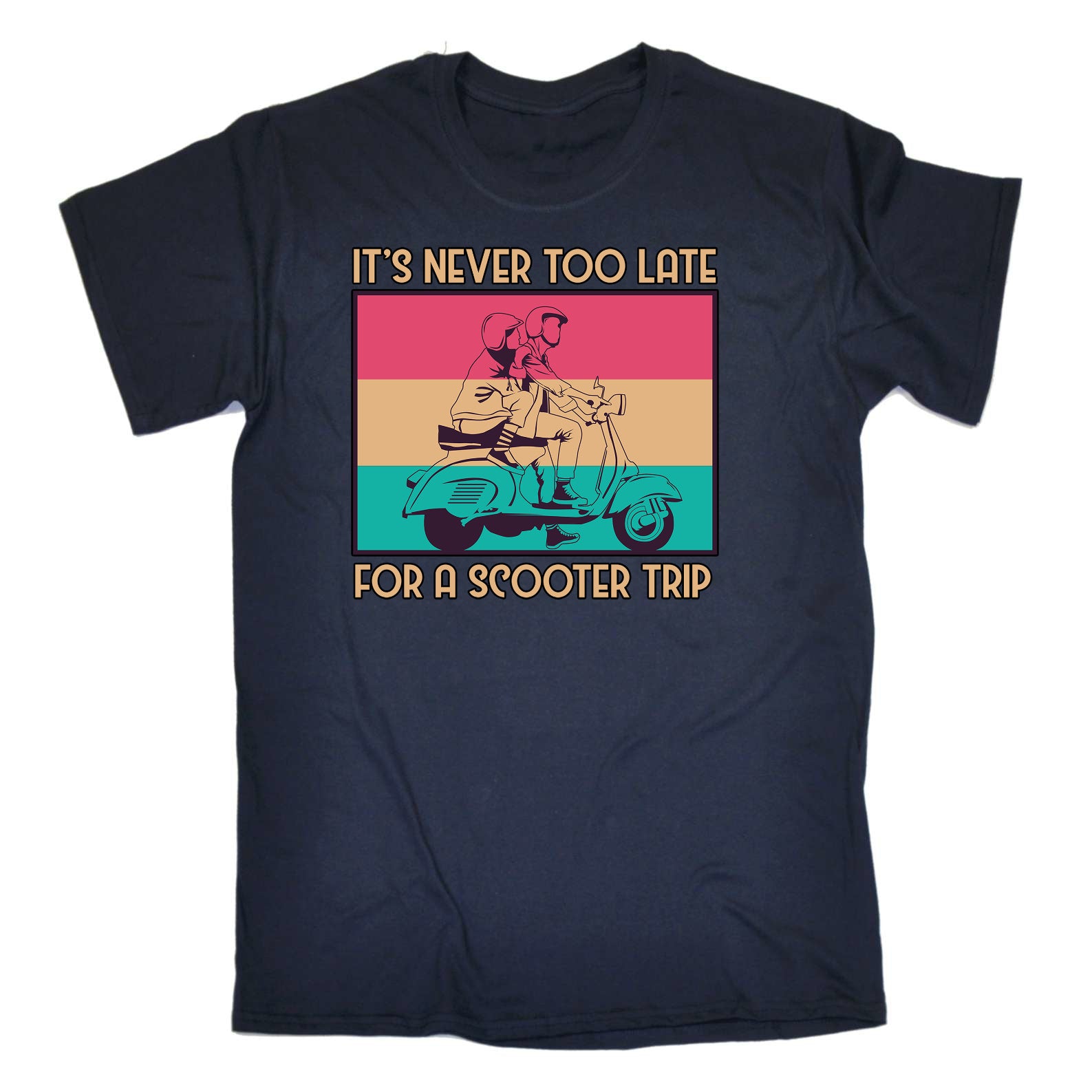 Its Never Too Late For A Scooter Trip - Mens Funny T-Shirt Tshirts