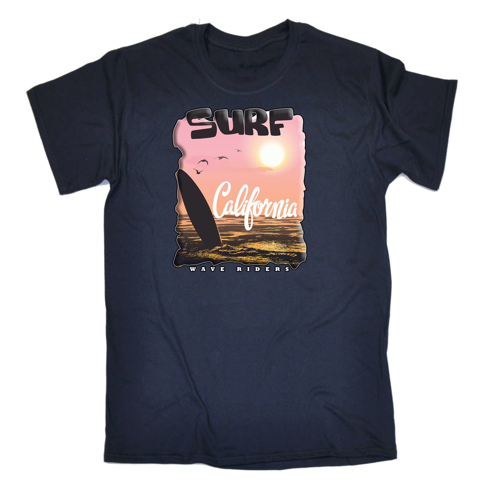 Surf California Wave Rider Surfing - Mens Funny T-Shirt Tshirts