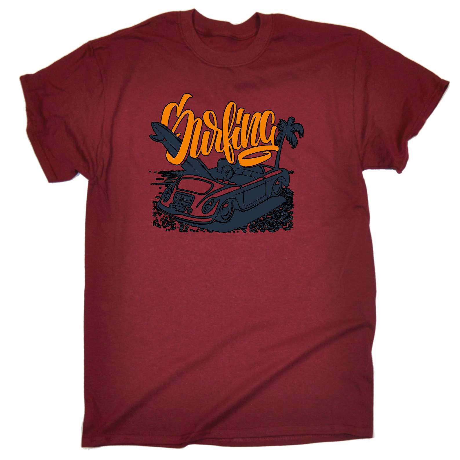 Surfing California Surf Car - Mens Funny T-Shirt Tshirts
