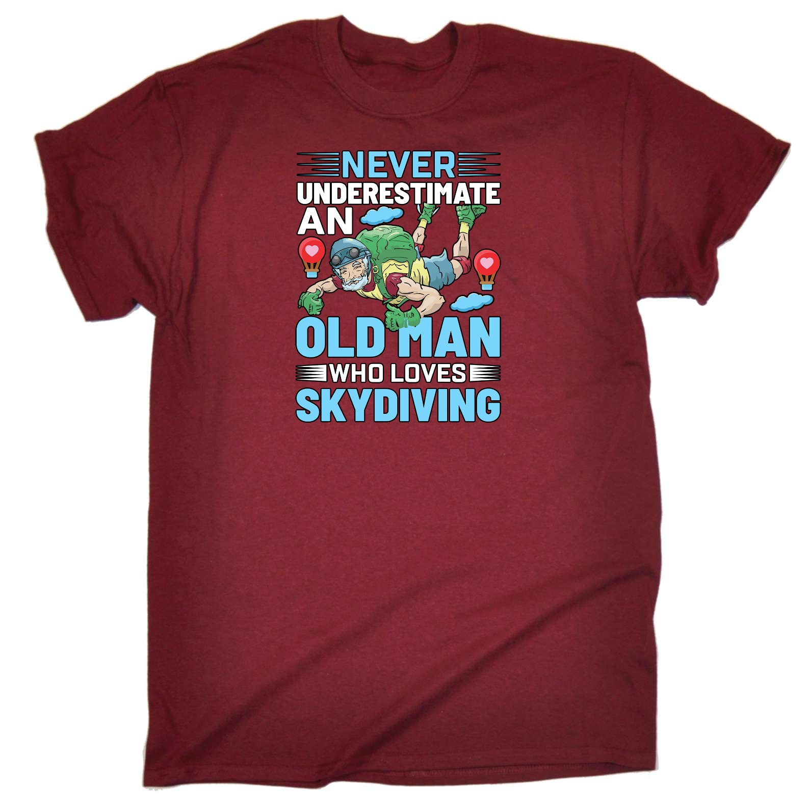 Never Underestimate An Old Man Skydiving - Mens Funny T-Shirt Tshirts