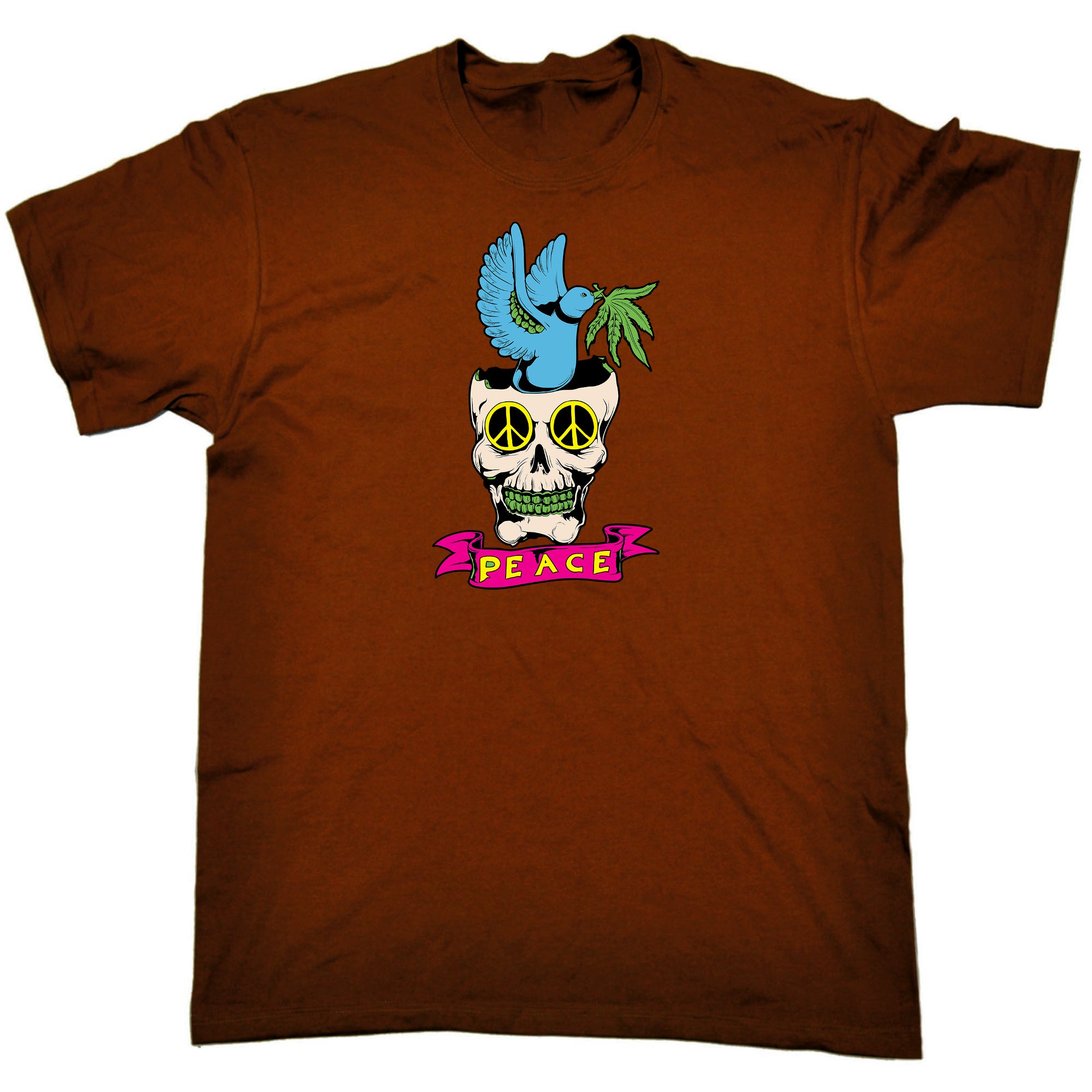 Peace Skull - Mens Funny T-Shirt Tshirts