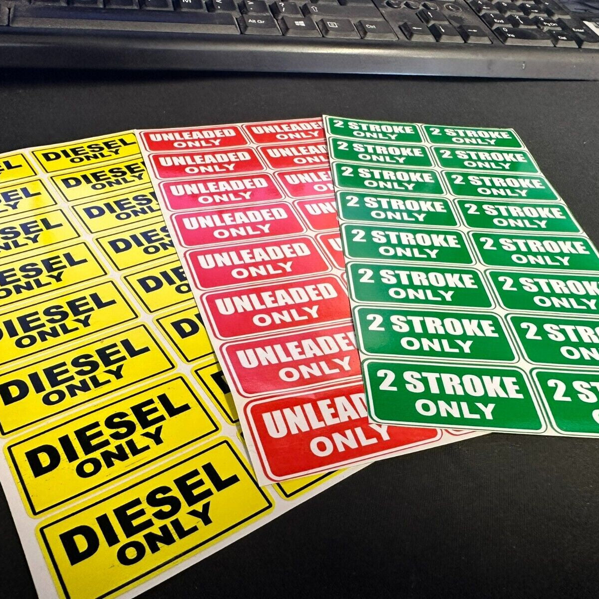 16 x Diesel 2 Stoke Unleaded 4 Fuel Petrol Jerry Can Cans Stickers Sticker ⛽