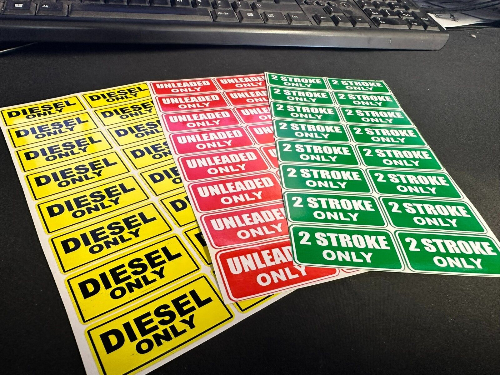 16 x Diesel 2 Stoke Unleaded 4 Fuel Petrol Jerry Can Cans Stickers Sticker ⛽
