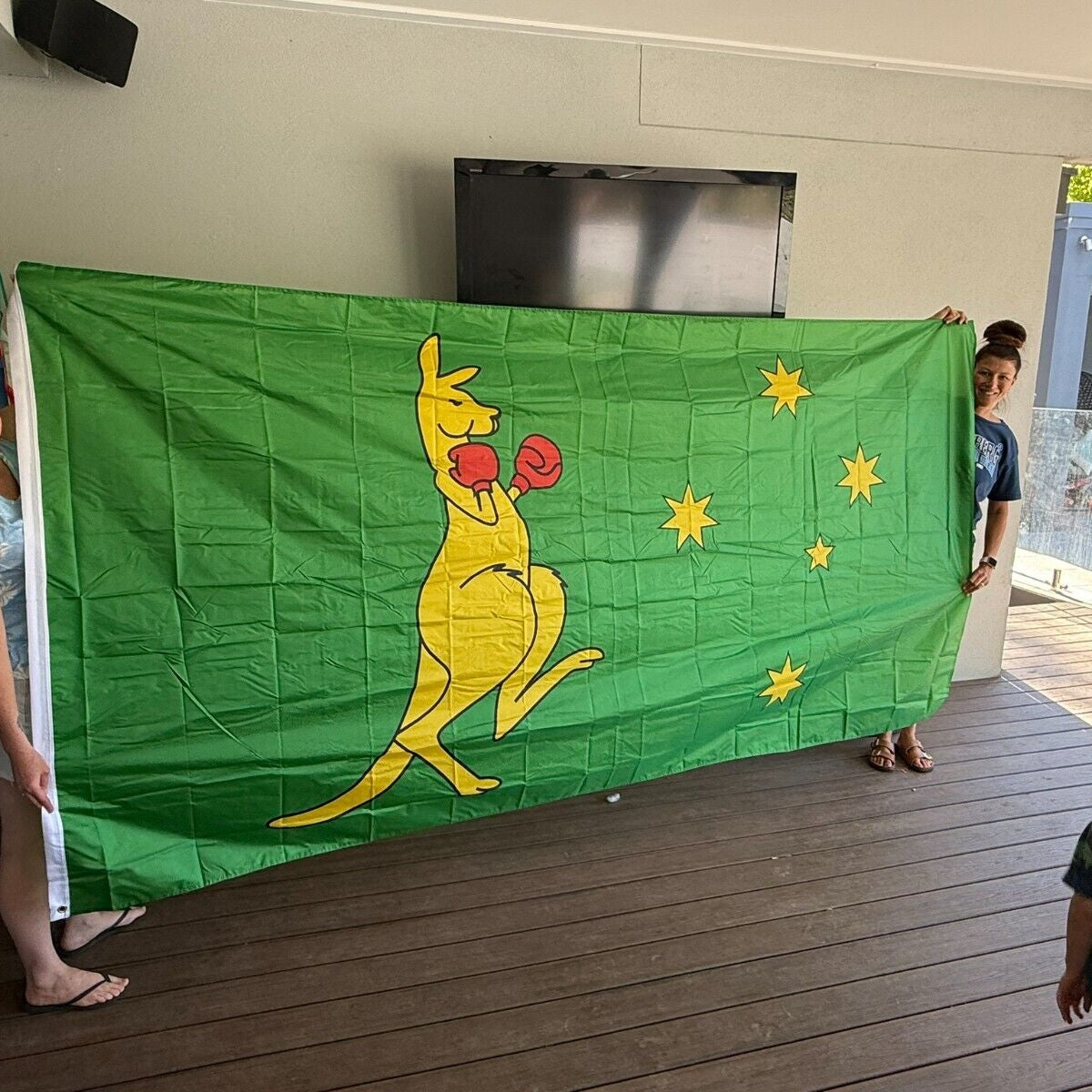 LARGE KANGAROO BOXING Australia Flag Flags Australian Ozzie Outdoor 5ft x 10ft