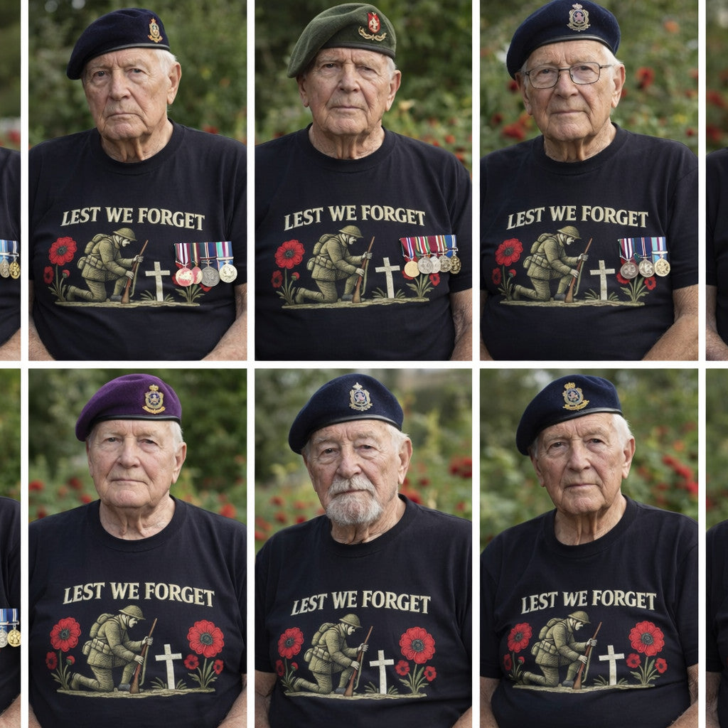 Lest We Forget T Shirt Anzac Day honour War Soldiers Soft Cotton Shirt Shirts