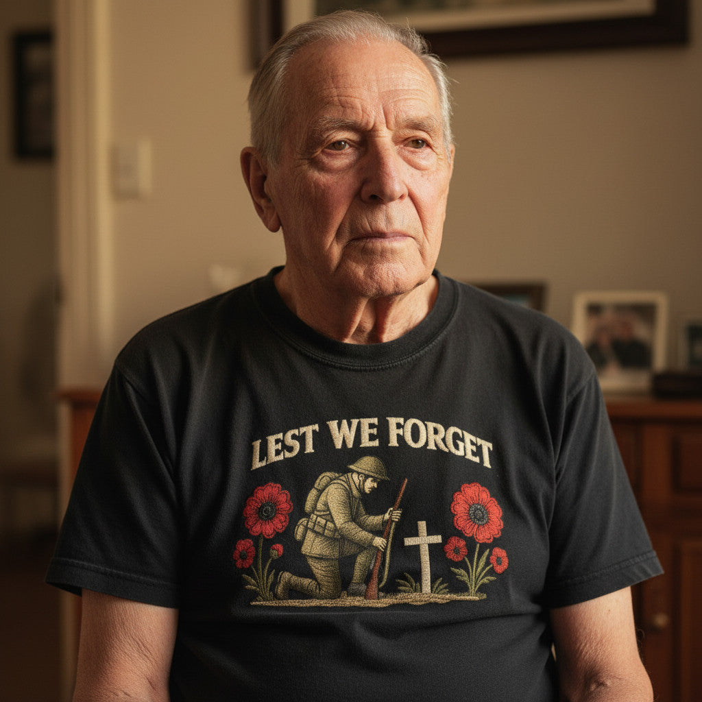 Lest We Forget T Shirt Anzac Day honour War Soldiers Soft Cotton Shirt Shirts