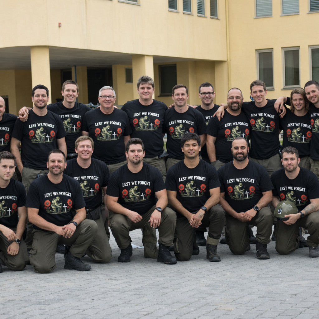 Lest We Forget T Shirt Anzac Day honour War Soldiers Soft Cotton Shirt Shirts