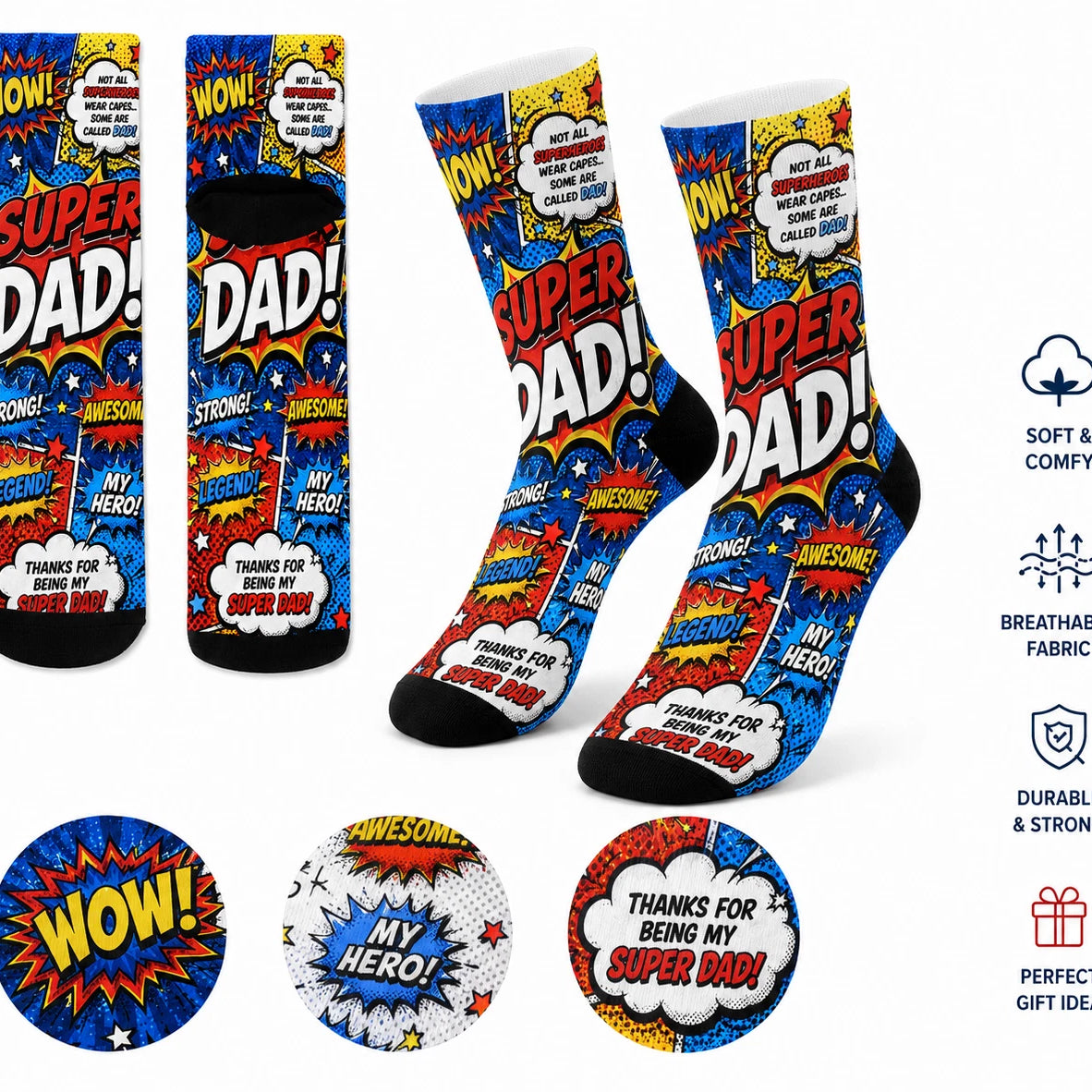 SUPER FAMILY FUN SOCKS Christmas Gifts Mum Dad Uncle Aunti Funny Birthday Gift
