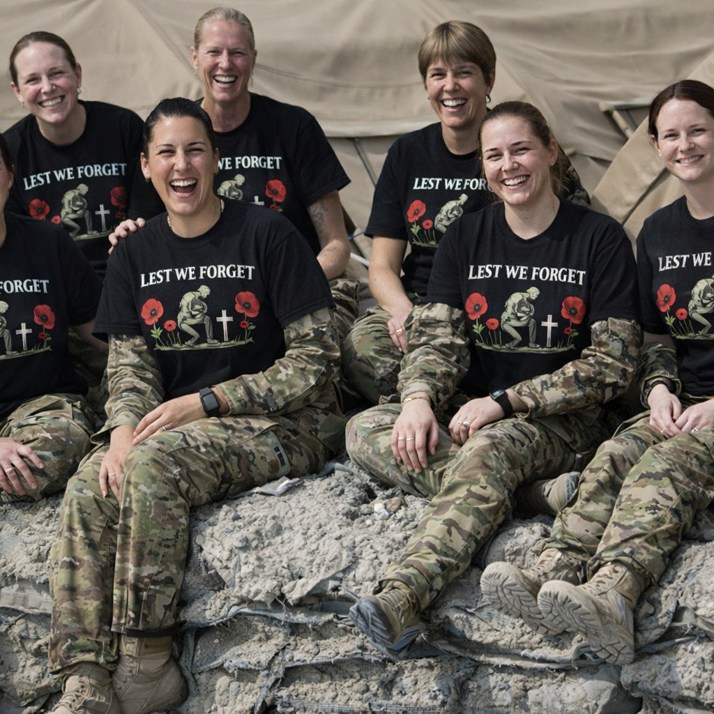 Lest We Forget T Shirt Anzac Day honour War Soldiers Soft Cotton Shirt Shirts