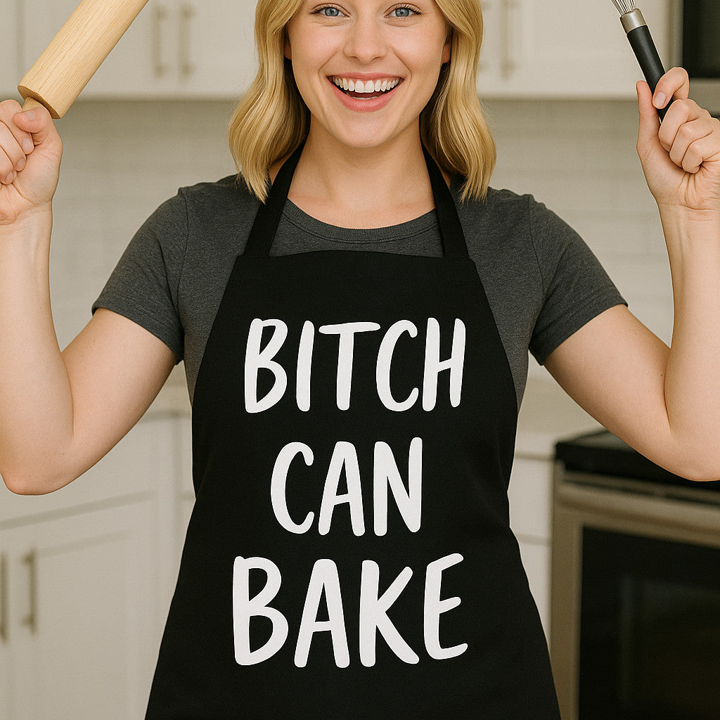 Bitch Can Bake Apron - Funny Aprons Premium Thick Quality Kitchen Christmas Gift
