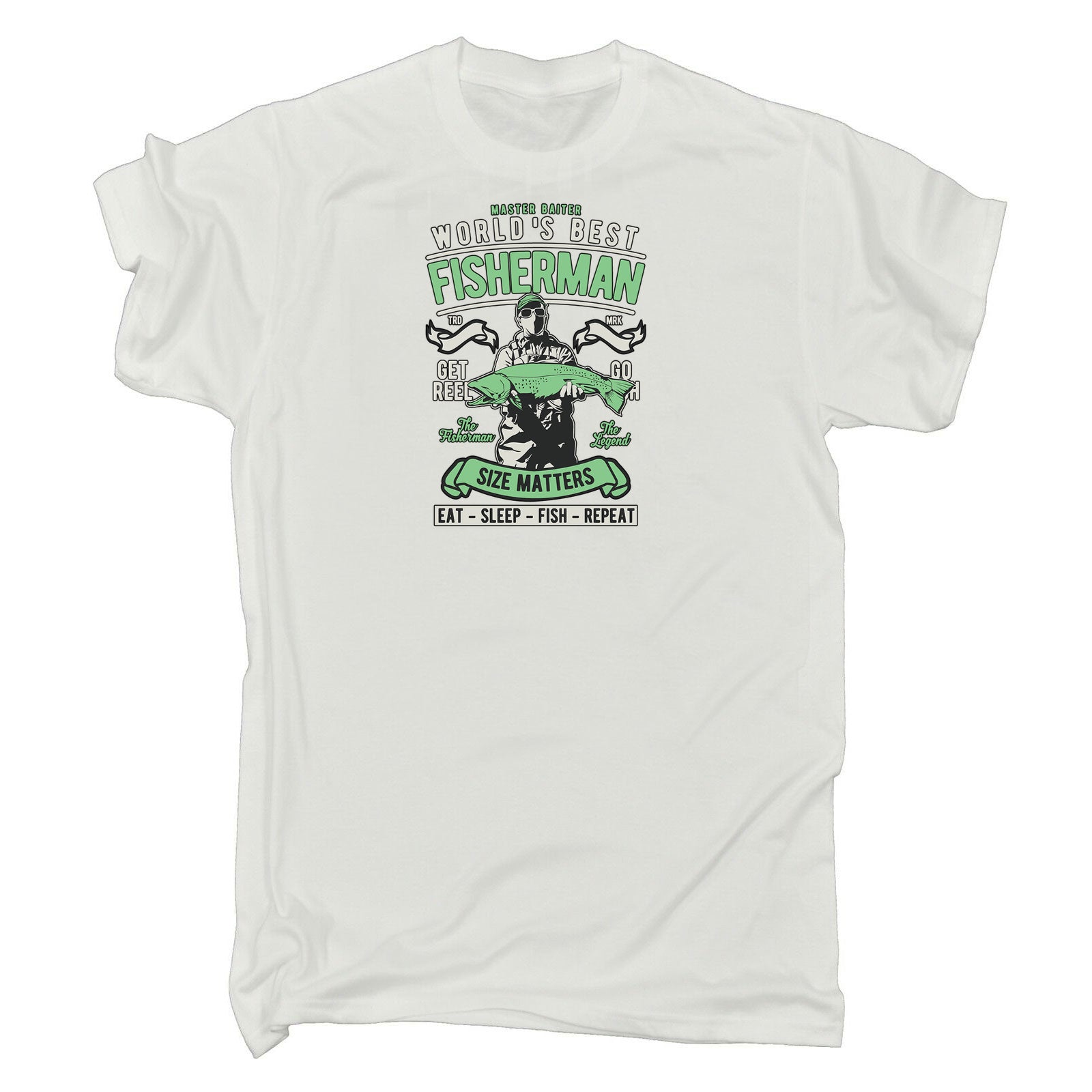 Worlds Best Fisherman Fishing Size Matters - Mens 123t Funny T-Shirt Tshirts