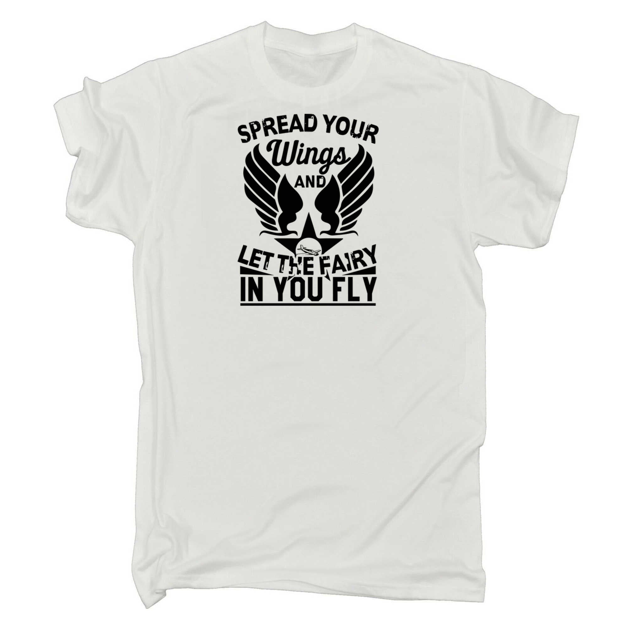 Spread Your Wings And Let The Fairy Plane - Mens 123t Funny T-Shirt Tshirts