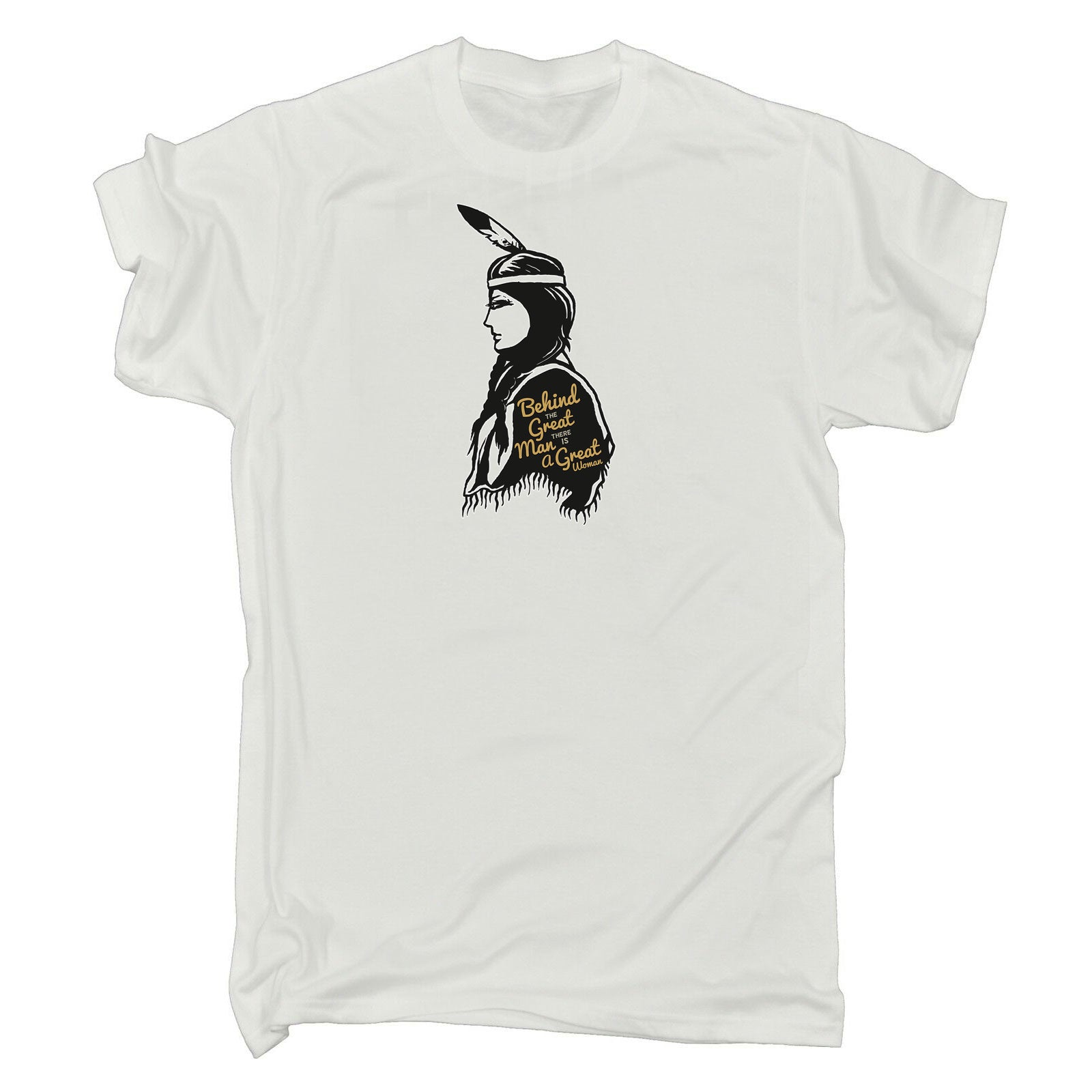 Indian Behind The Great Man Women - Mens 123t Funny T-Shirt Tshirts