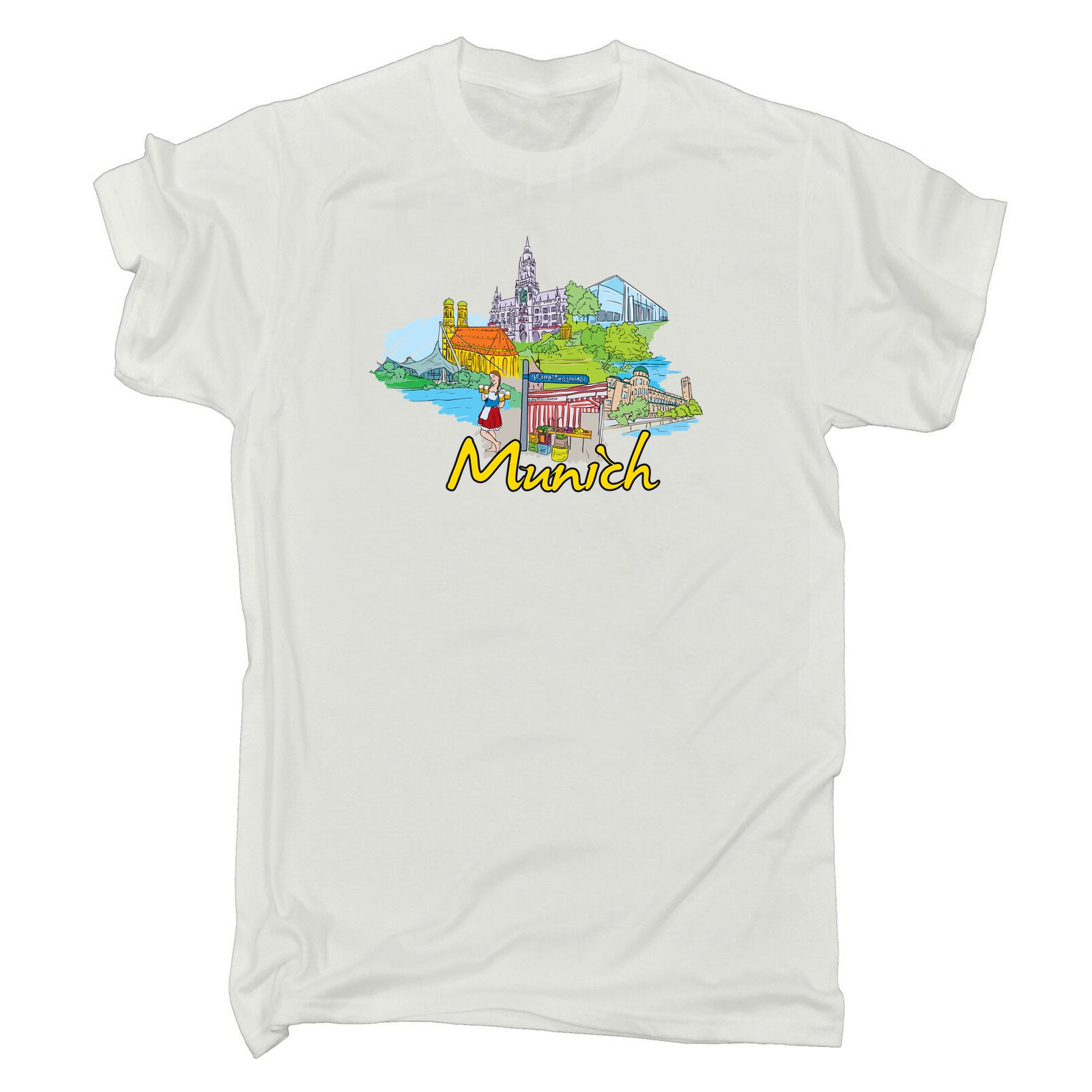 Munich Bavaria Germany Country Flag Destination - Mens 123t Funny T-Shirt Tshirts