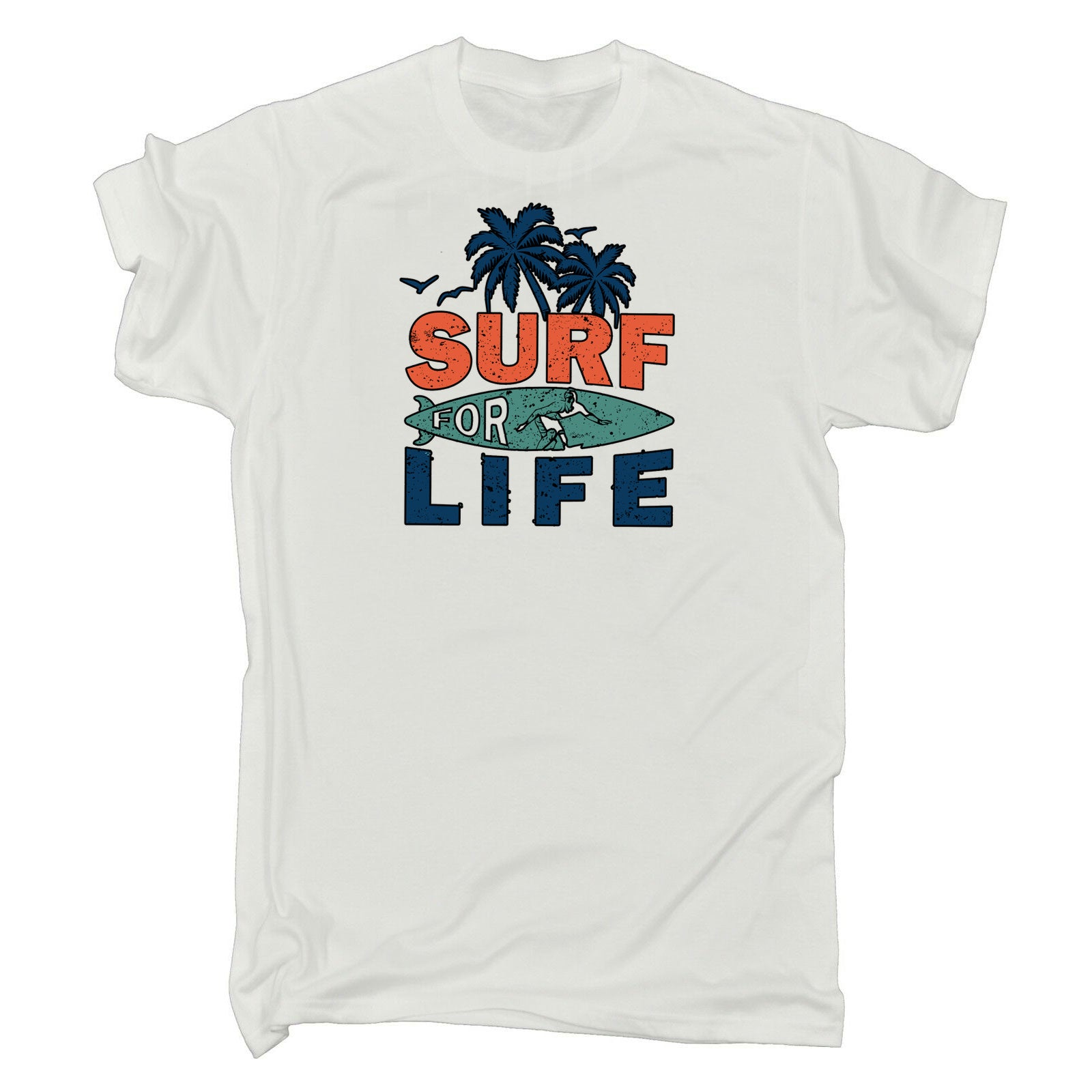 Surf For Life Surfing - Mens 123t Funny T-Shirt Tshirts