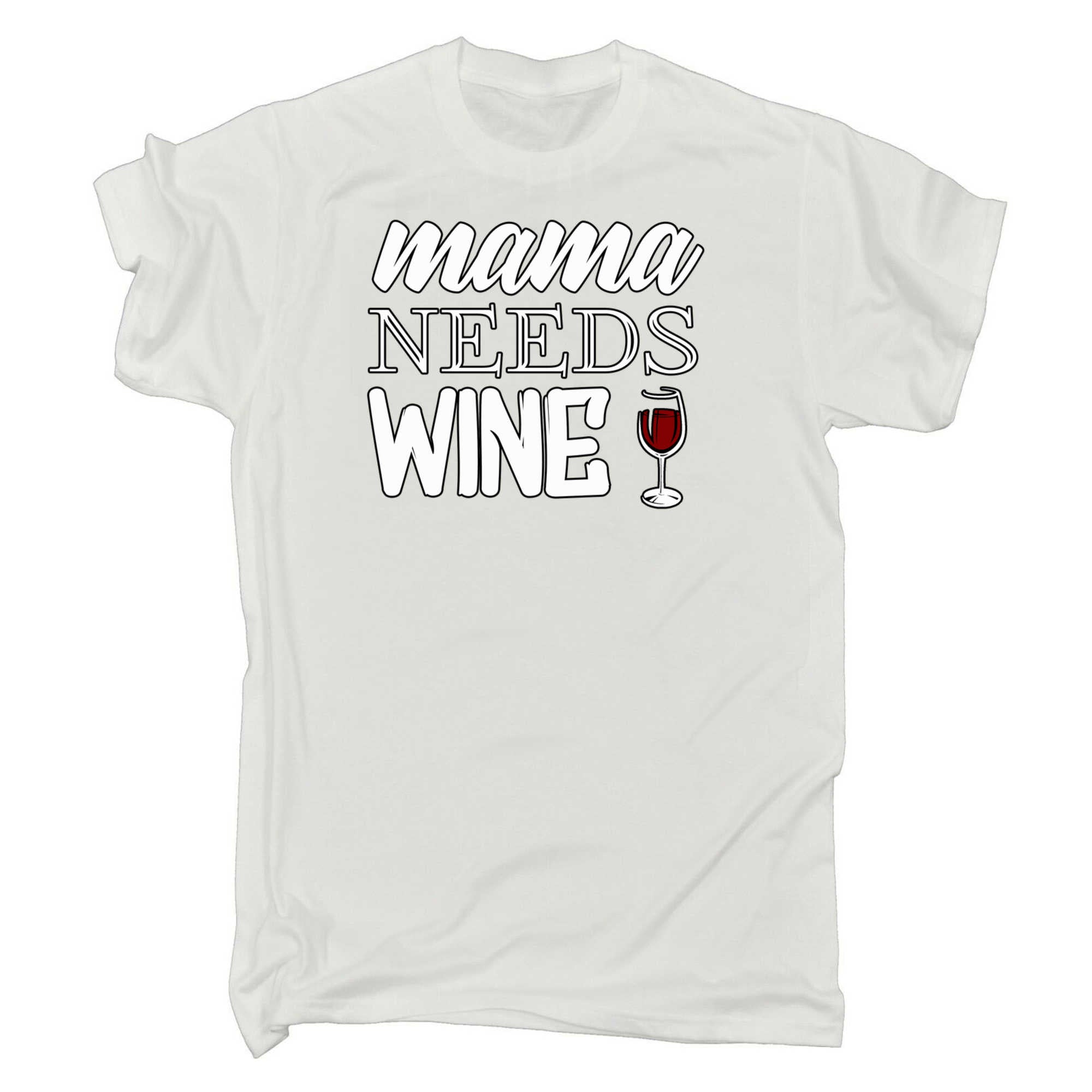 Mama Needs Wine Mum Mother - Mens 123t Funny T-Shirt Tshirts