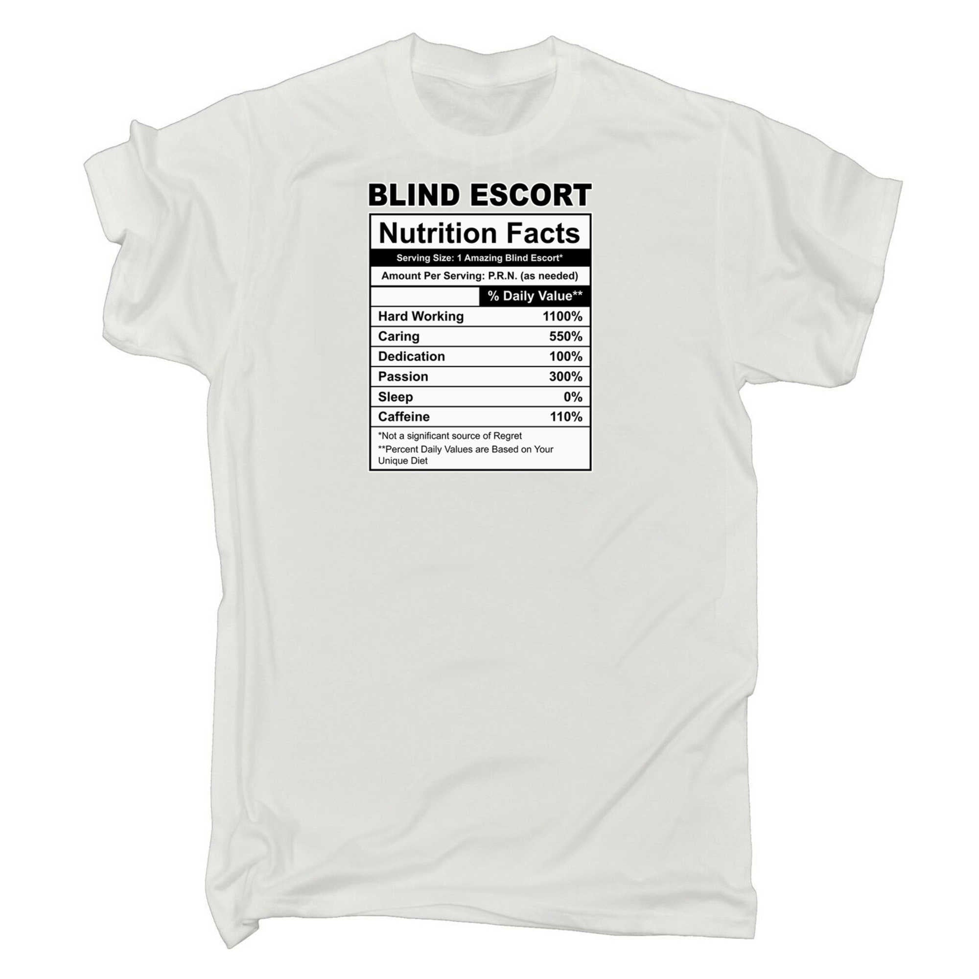 Blind Escort Nutrition Facts - Mens 123t Funny T-Shirt Tshirts