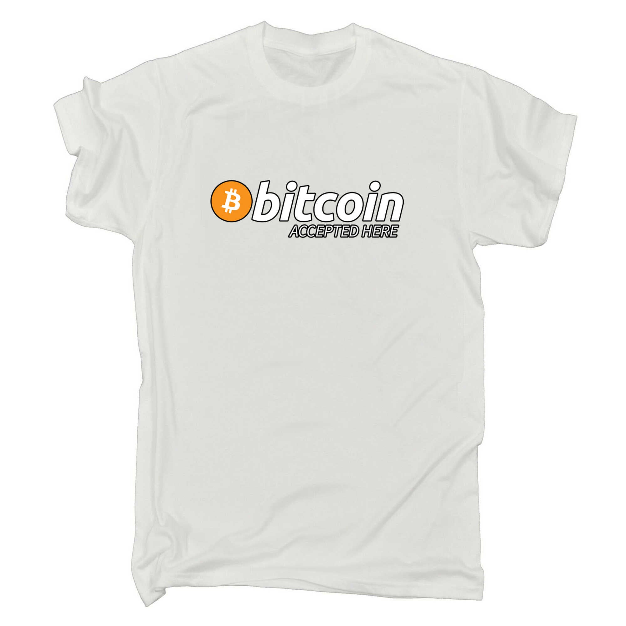 Bitcoin Accepted Here Crypto Currency Logo Trader Investor - Mens 123t Funny T-Shirt Tshirts