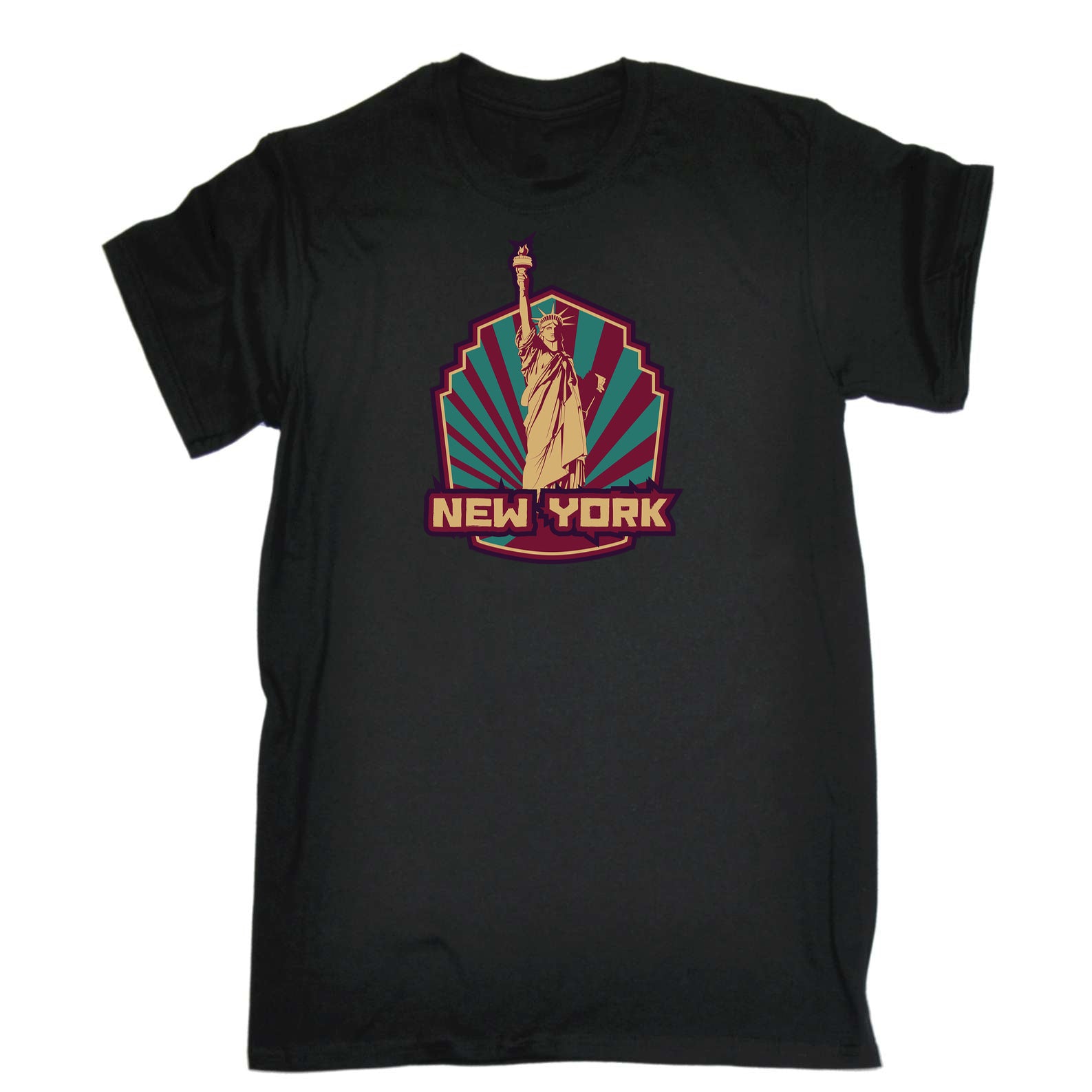 New York Statue Of Liberty Badge - Mens 123t Funny T-Shirt Tshirts