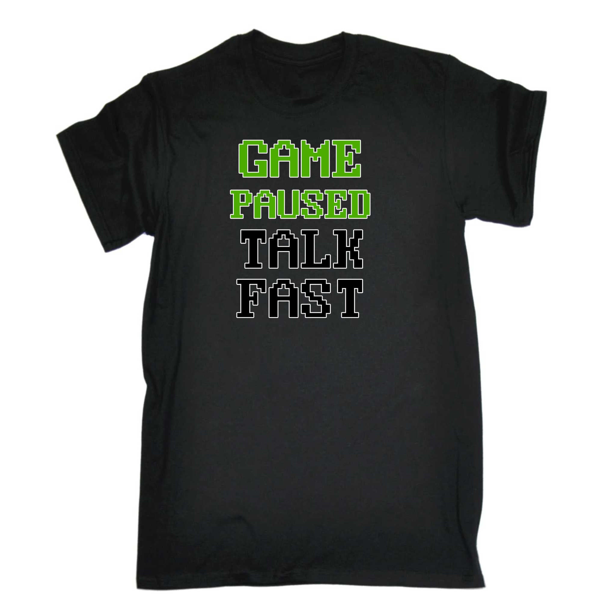 Game Paused Talk Fast Gamer Gaming - Mens 123t Funny T-Shirt Tshirts