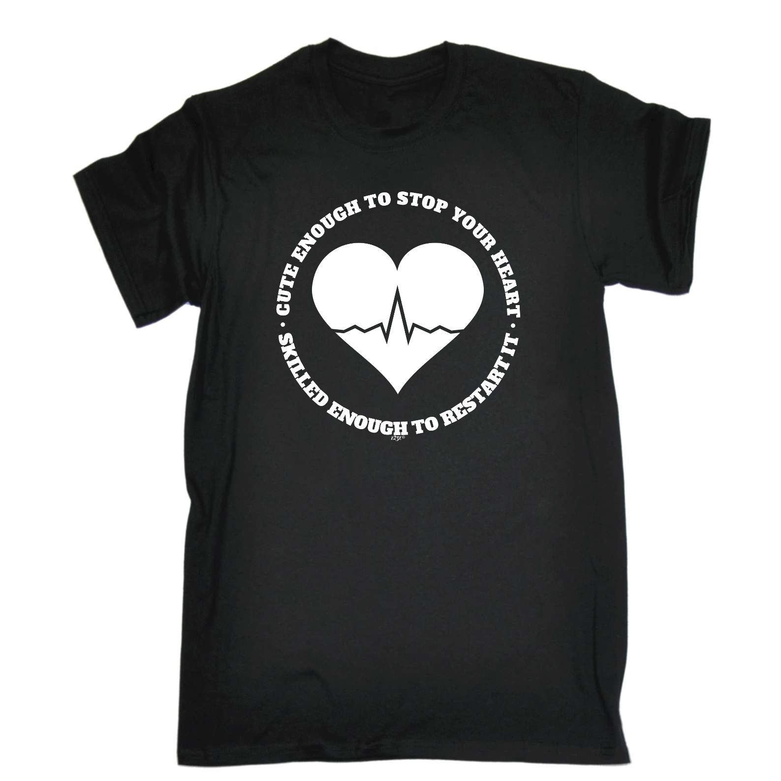 Nurse Cute Enough To Stop Your Heart - Mens Funny T-Shirt Tshirts