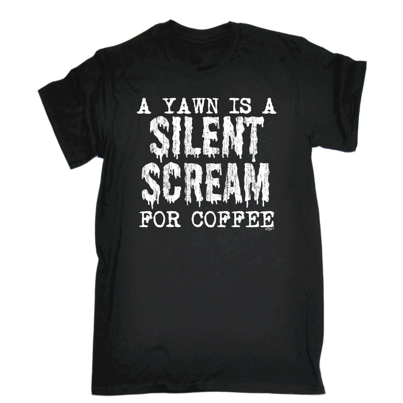 Yawn Silent Scream For Coffee - Mens Funny T-Shirt Tshirts