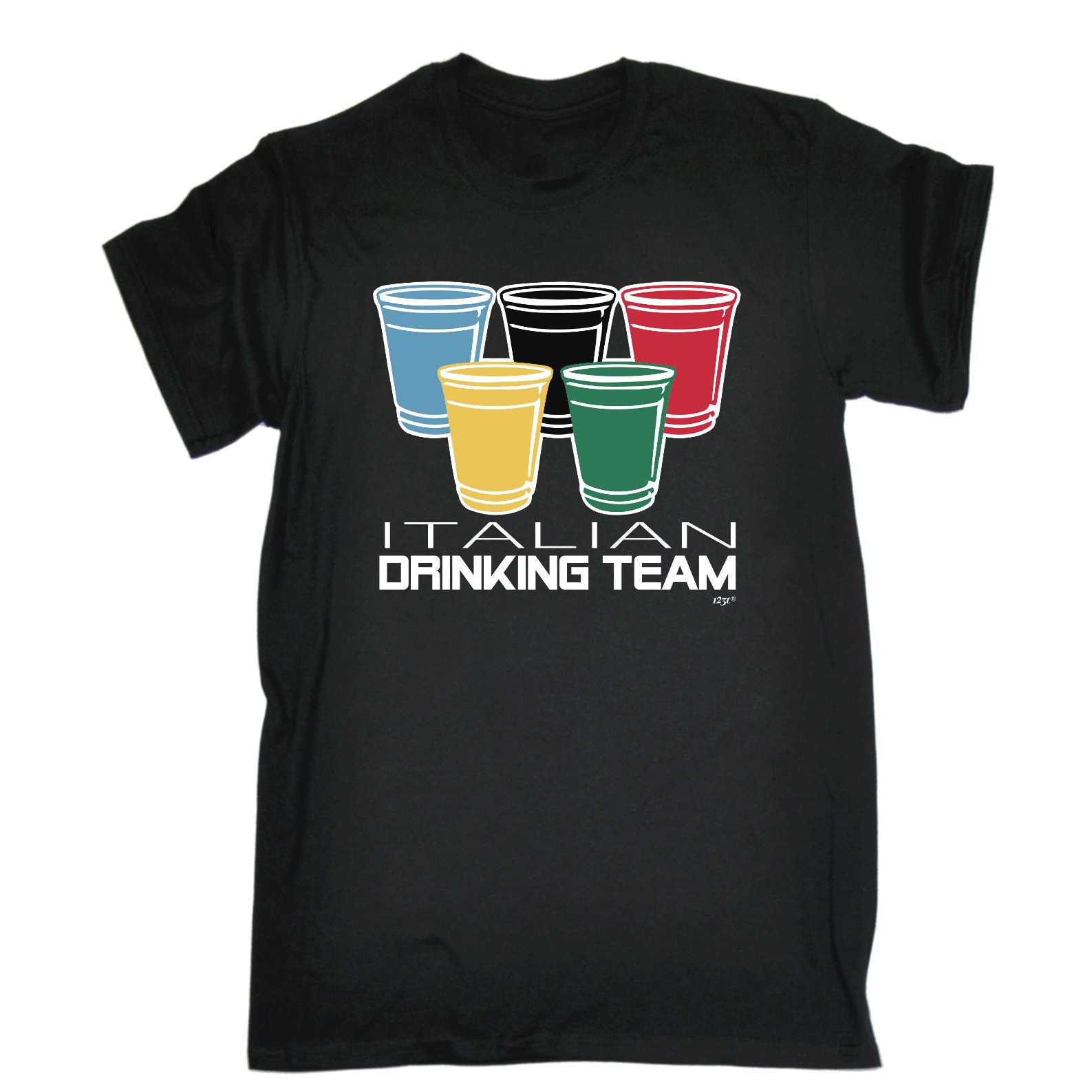 Italian Drinking Team Glasses - Mens Funny T-Shirt Tshirts