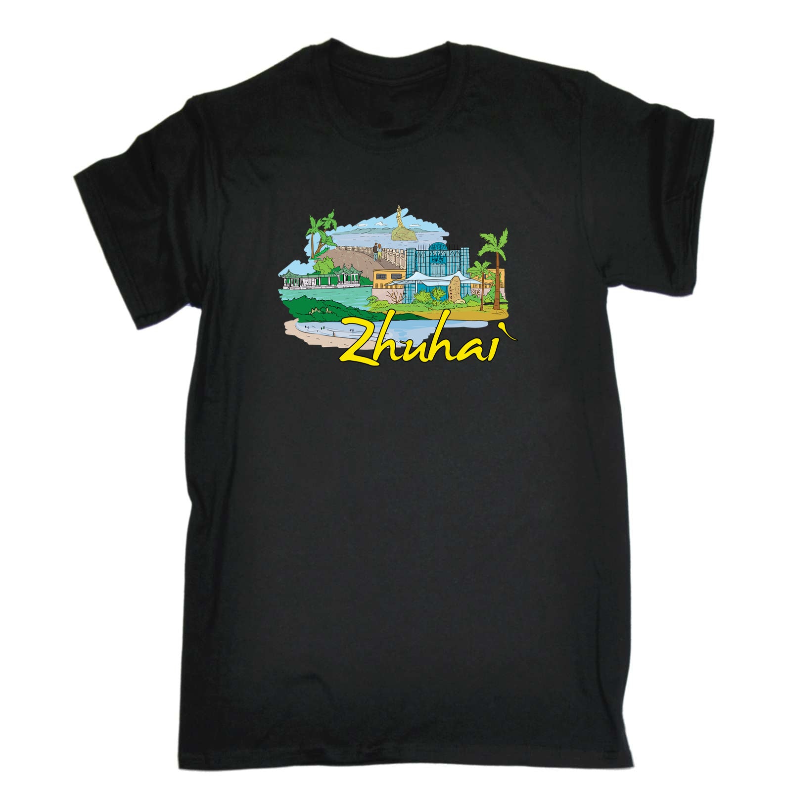 Zhuhai China Country Flag Destination - Mens 123t Funny T-Shirt Tshirts