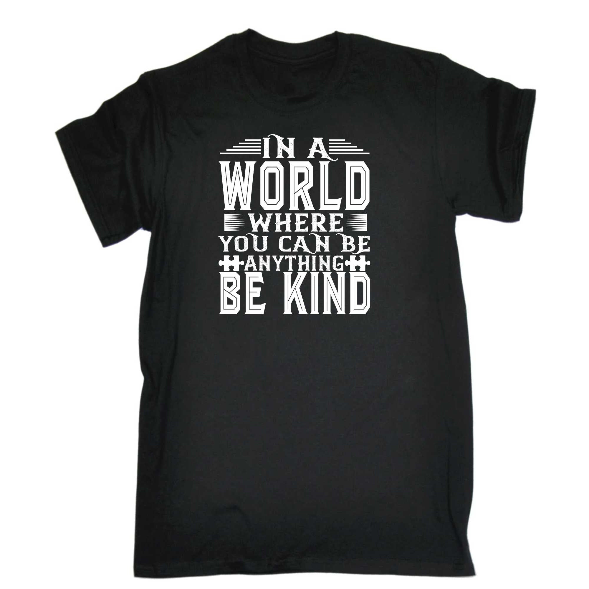In A World Be Kind Autism - Mens 123t Funny T-Shirt Tshirts