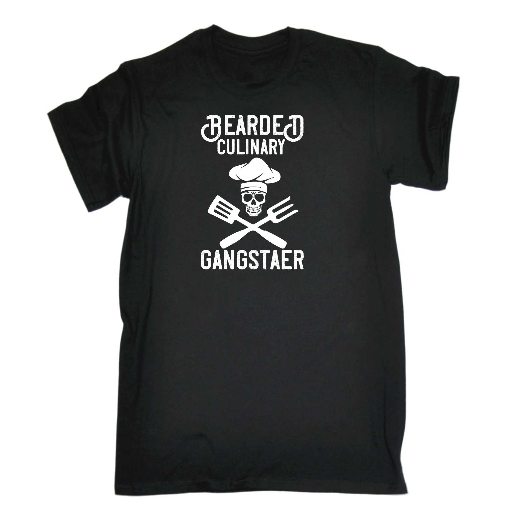Bearded Culinary Gangster Chef Cooking - Mens 123t Funny T-Shirt Tshirts
