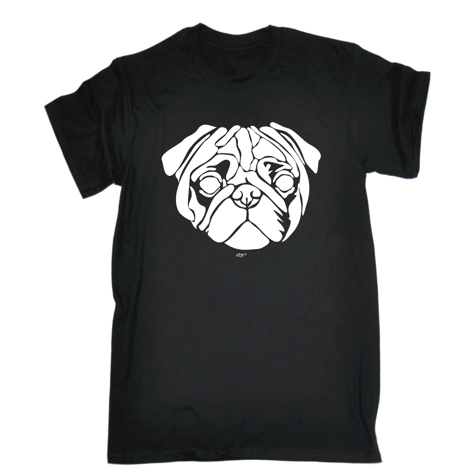 Pug Head Dog - Mens Funny T-Shirt Tshirts