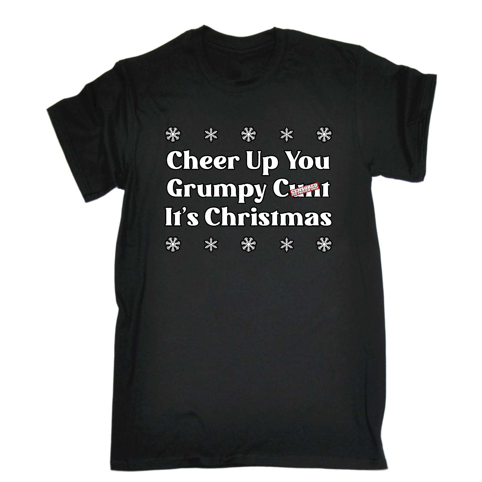 Cheer Up Grumpy Its Christmas - Mens Funny T-Shirt Tshirts
