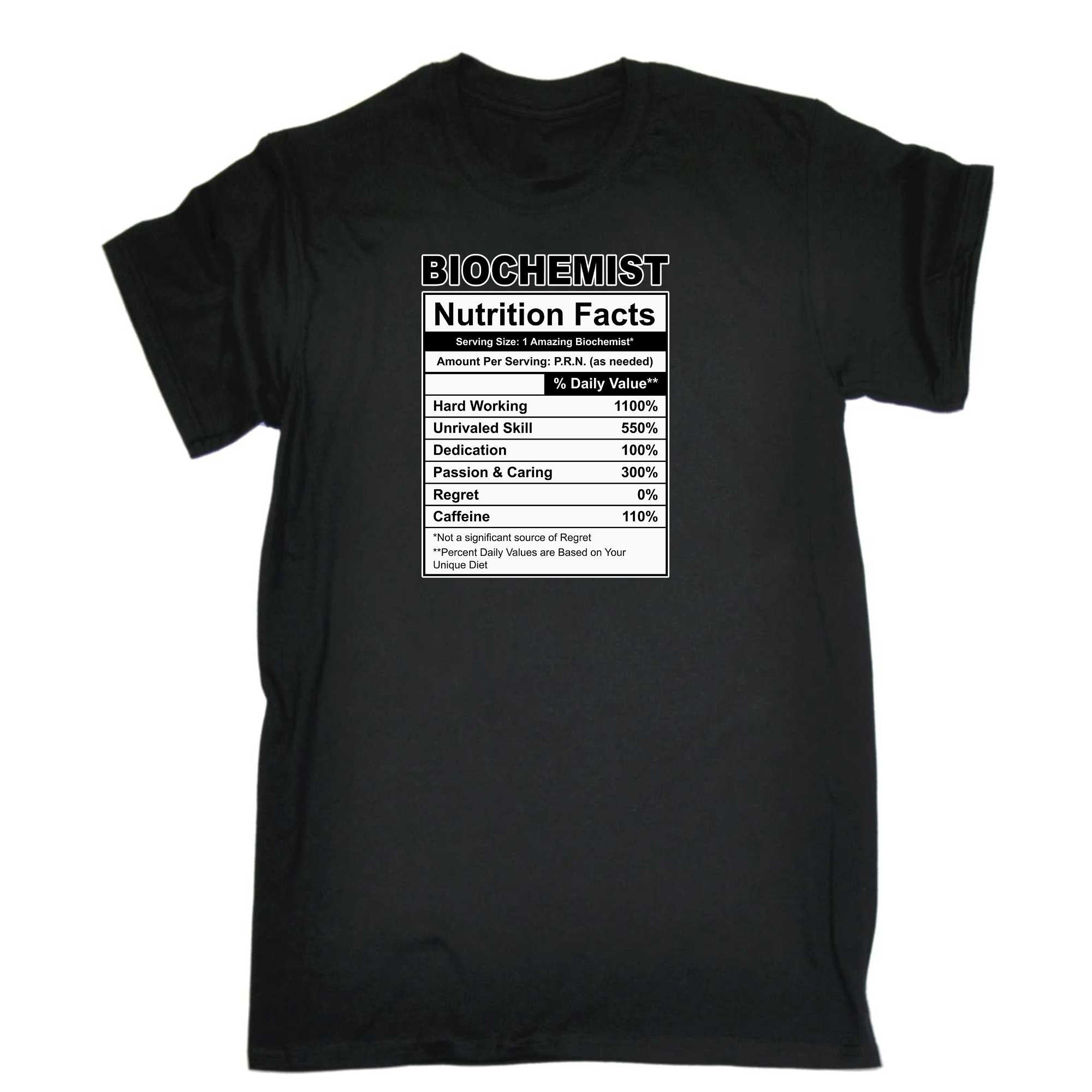 Biochemist Nutrition Facts - Mens 123t Funny T-Shirt Tshirts