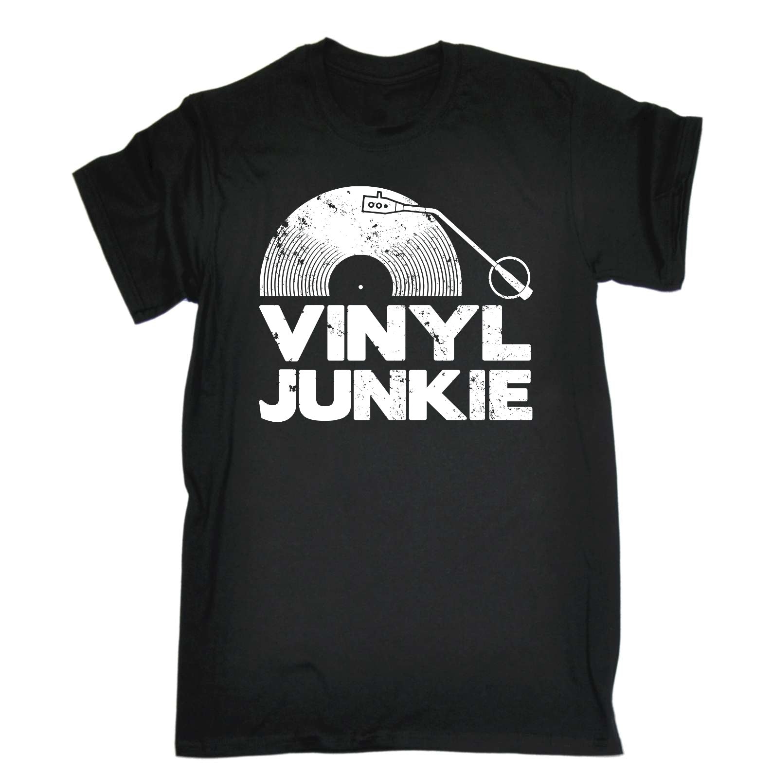 Vinyl Junkie Dj Record White Music - Mens Funny T-Shirt Tshirts