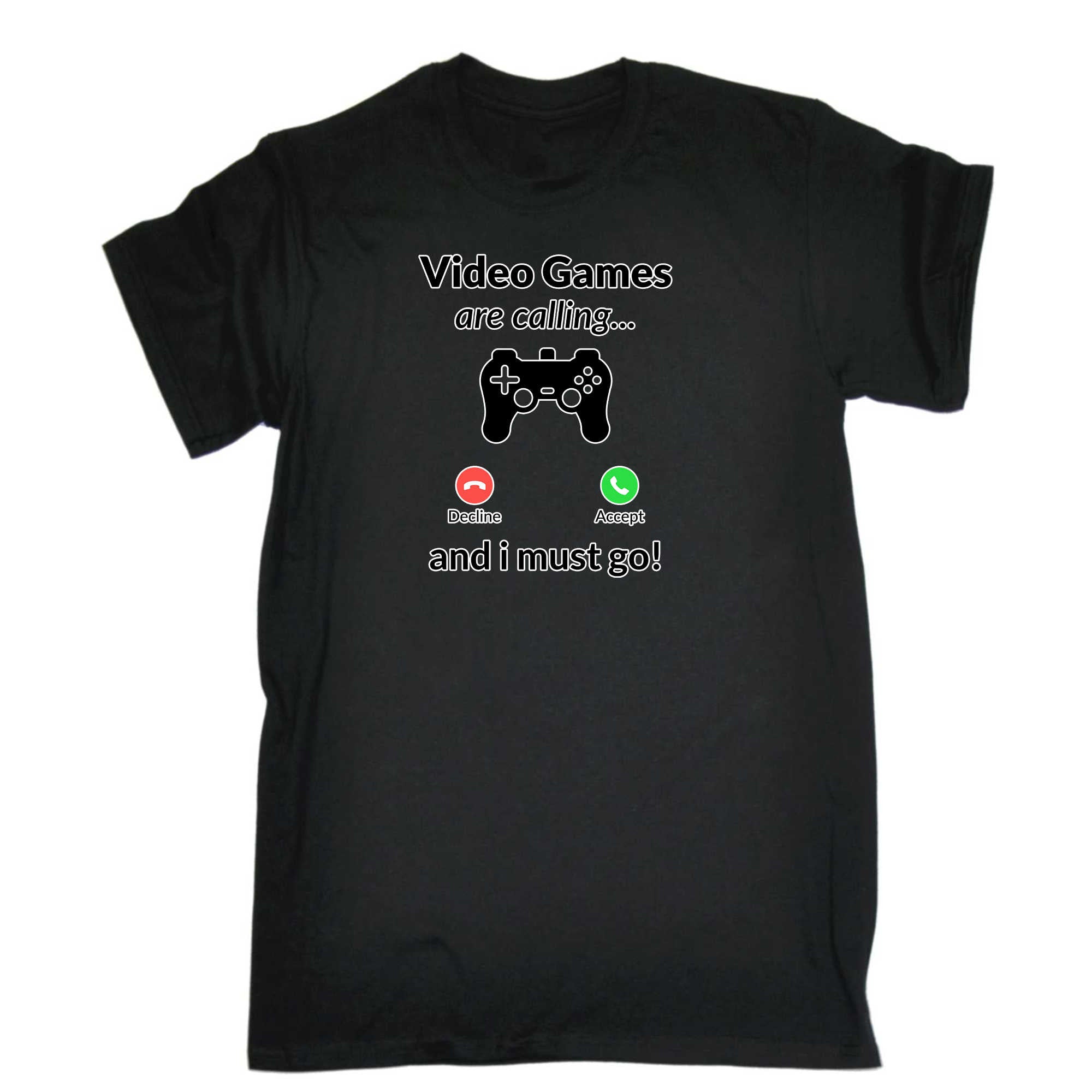 Video Games Are Calling Decline Accept And I Must Go - Mens 123t Funny T-Shirt Tshirts