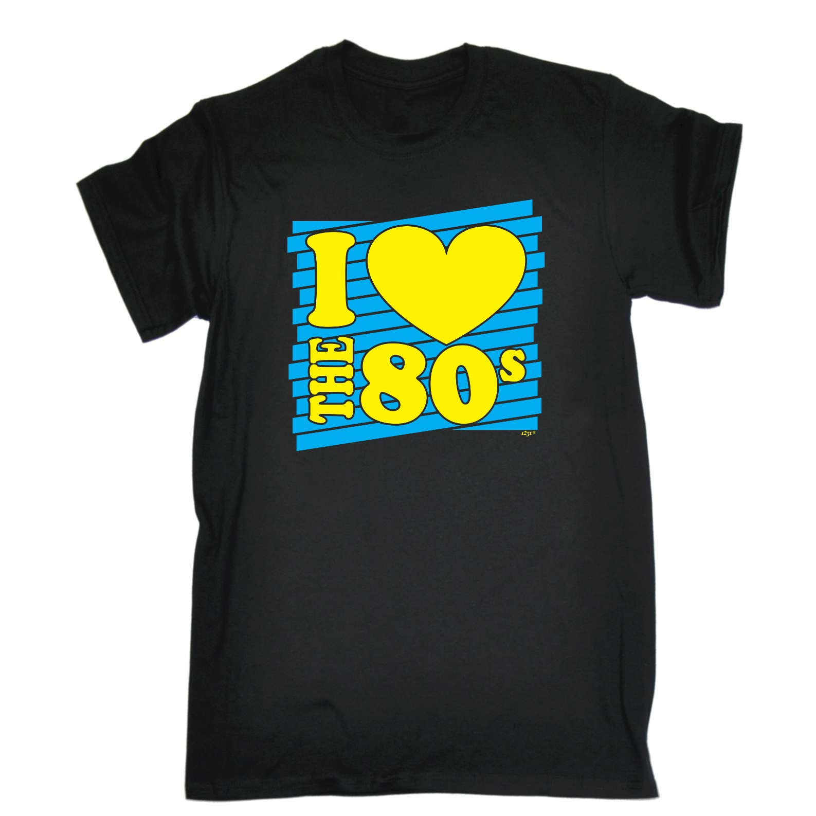 Love The 80S Yellow Blue - Mens Funny T-Shirt Tshirts