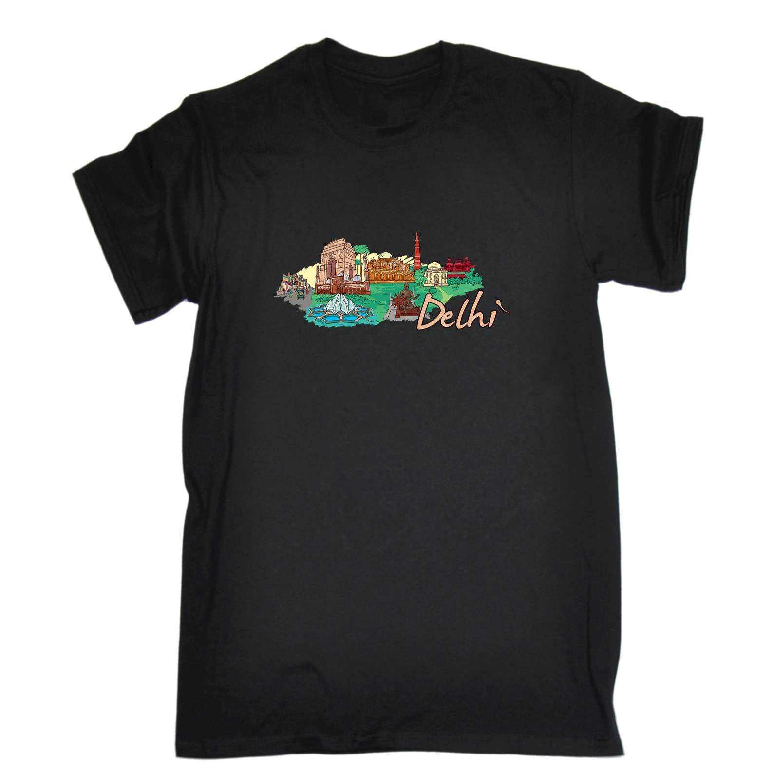 Delhi India Country Flag Destination - Mens 123t Funny T-Shirt Tshirts
