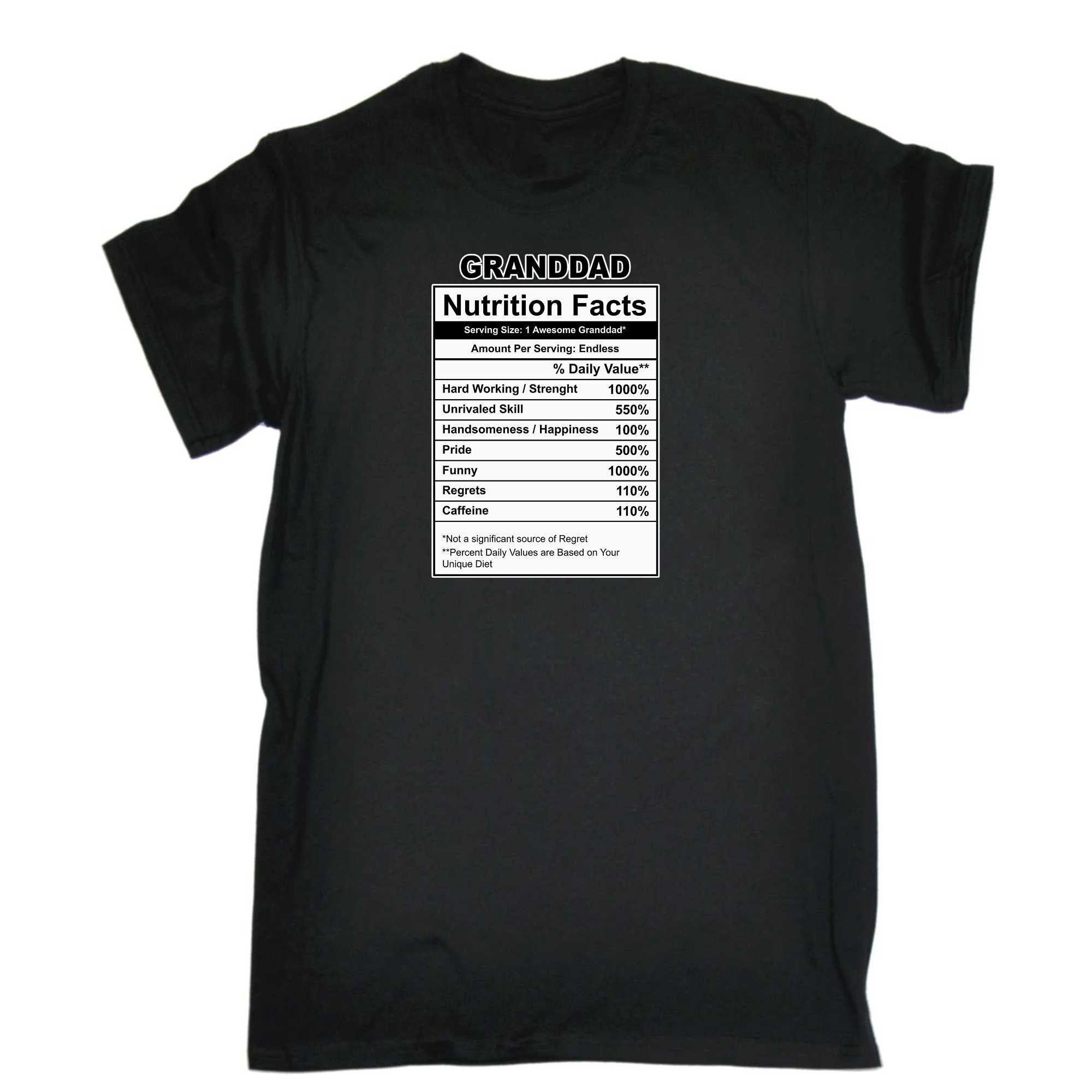Granddad Nutrition Facts - Mens 123t Funny T-Shirt Tshirts