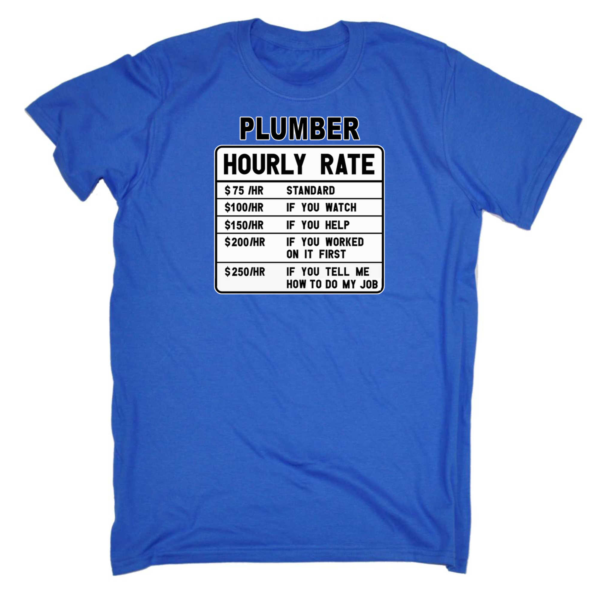 Plumber Hourly Rate - Mens 123t Funny T-Shirt Tshirts