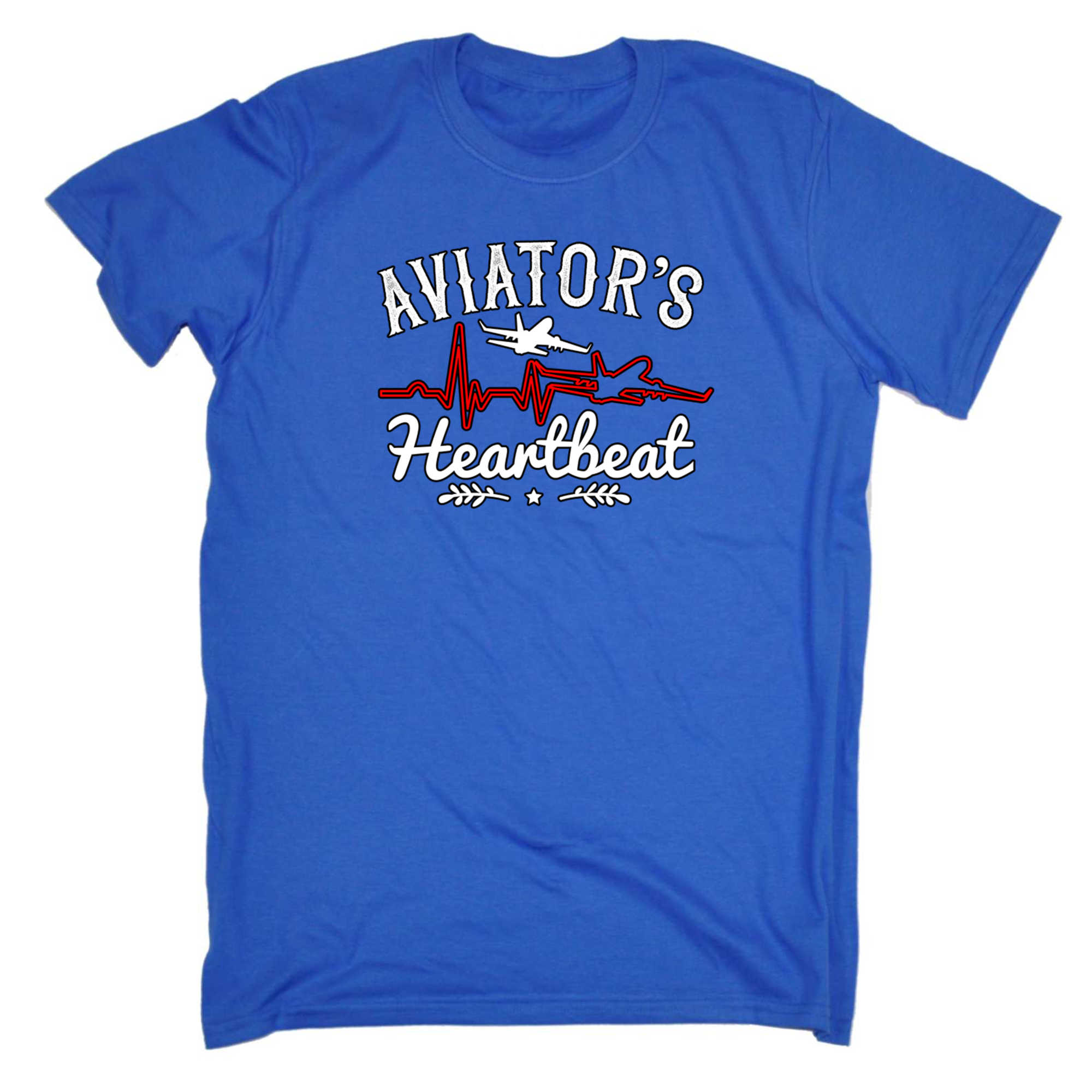 Aviators Heartbeat Pulse Plane Pilot - Mens 123t Funny T-Shirt Tshirts