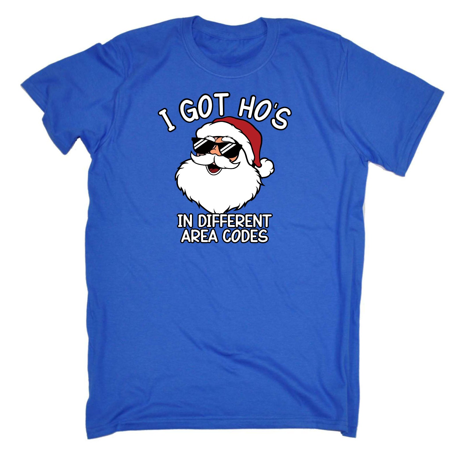 Christmas Santa I Got Hos In Different Area Codes - Mens Funny T-Shirt Tshirts